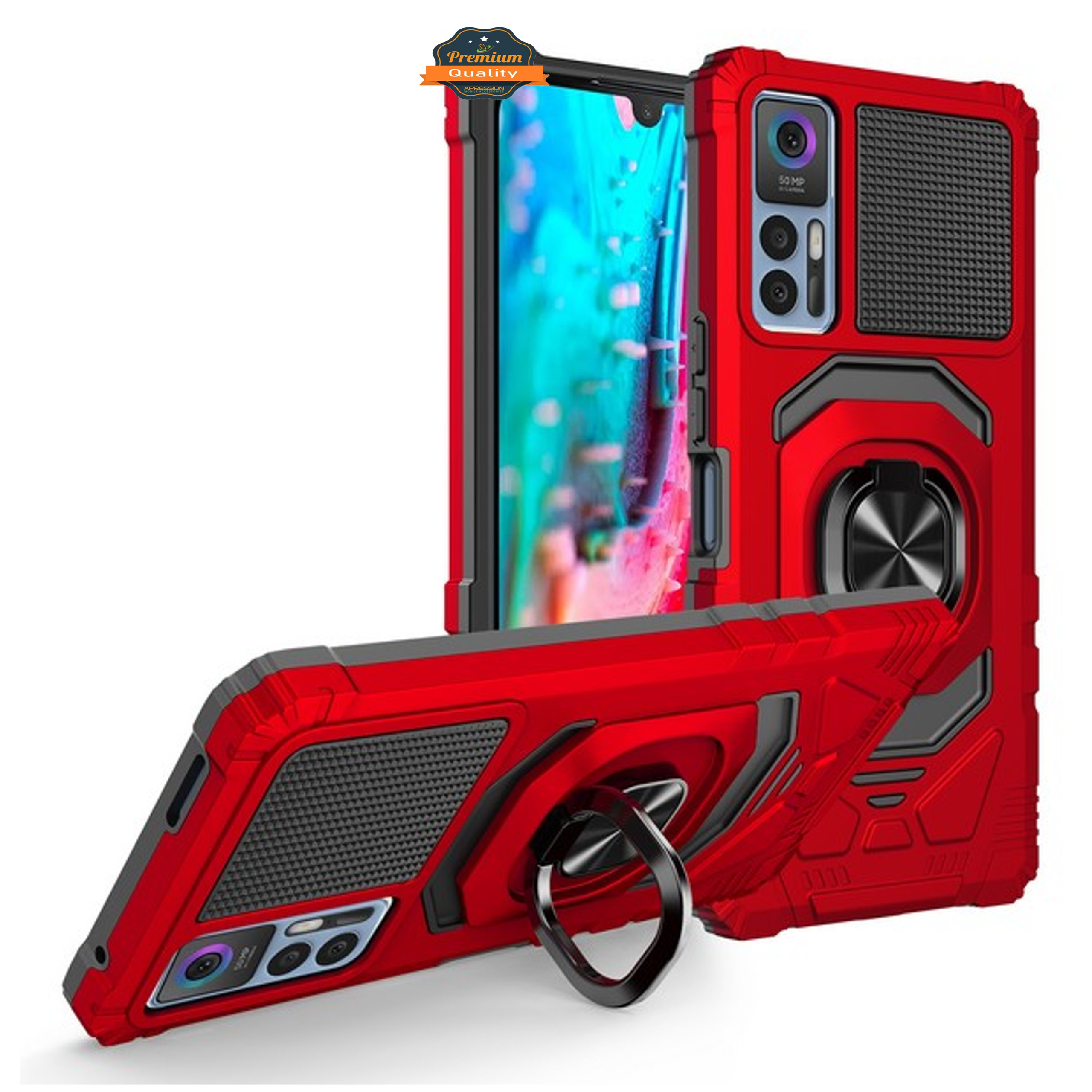 Para TCL 30 Z (T602DL) Anillo híbrido Kickstand Stand Holder Cubierta protectora del caso - Imagen 30 de 46