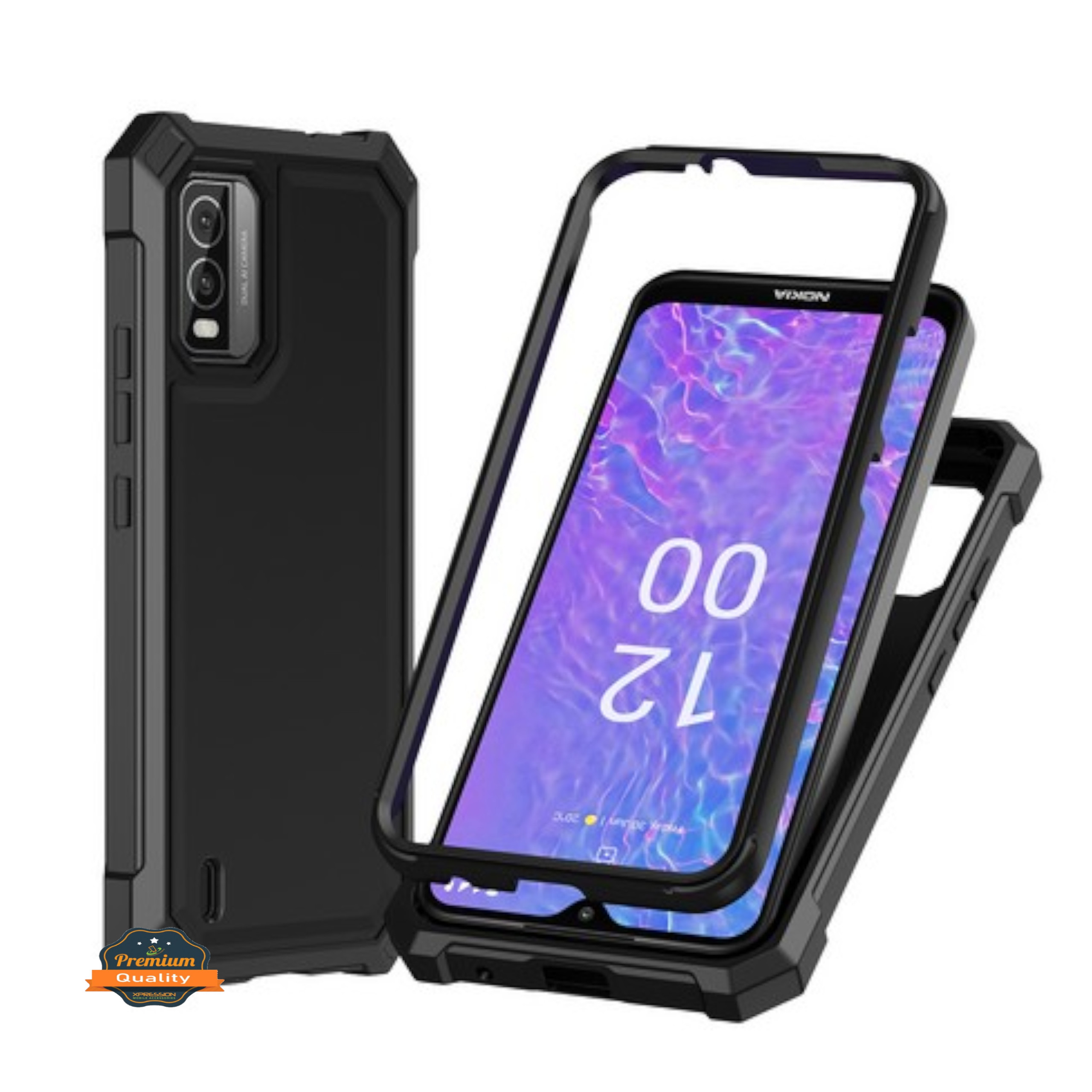For TCL 50 XL 5G Hybrid 2in1 Front Bumper Frame Cover Edge TPU Hard Case Cover