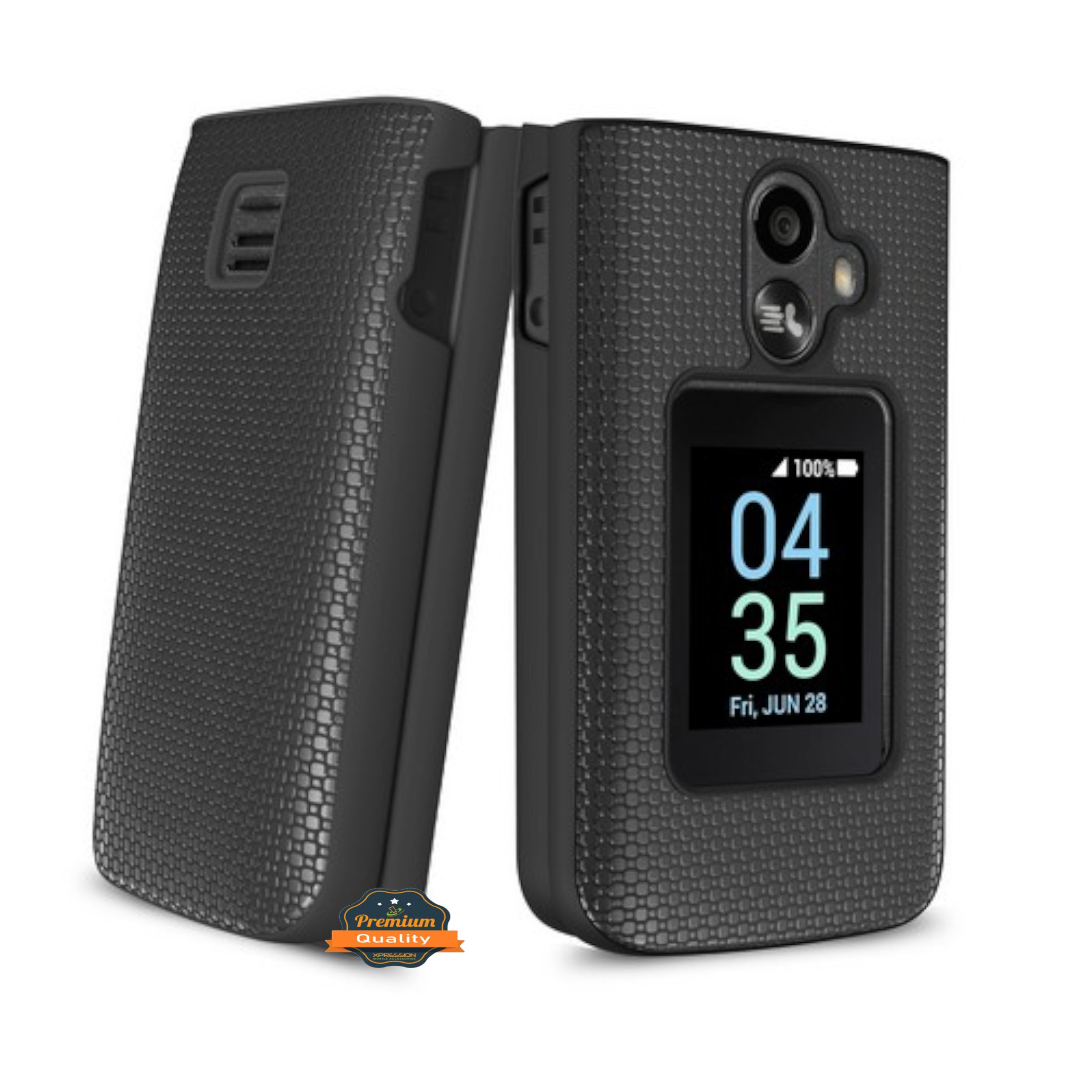 For TCL Flip 3 TCL Flip 3 Dual Layer TPU Hybrid Textured Rugged Grip Case Cover