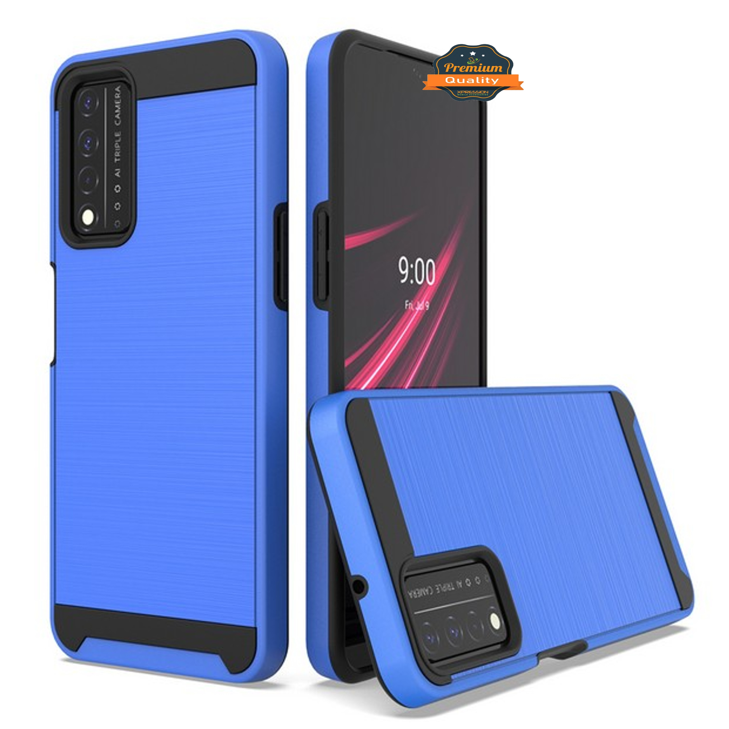 Funda híbrida delgada resistente textura cepillada para Boost Mobile Celero 5G (2023) - Imagen 18 de 65