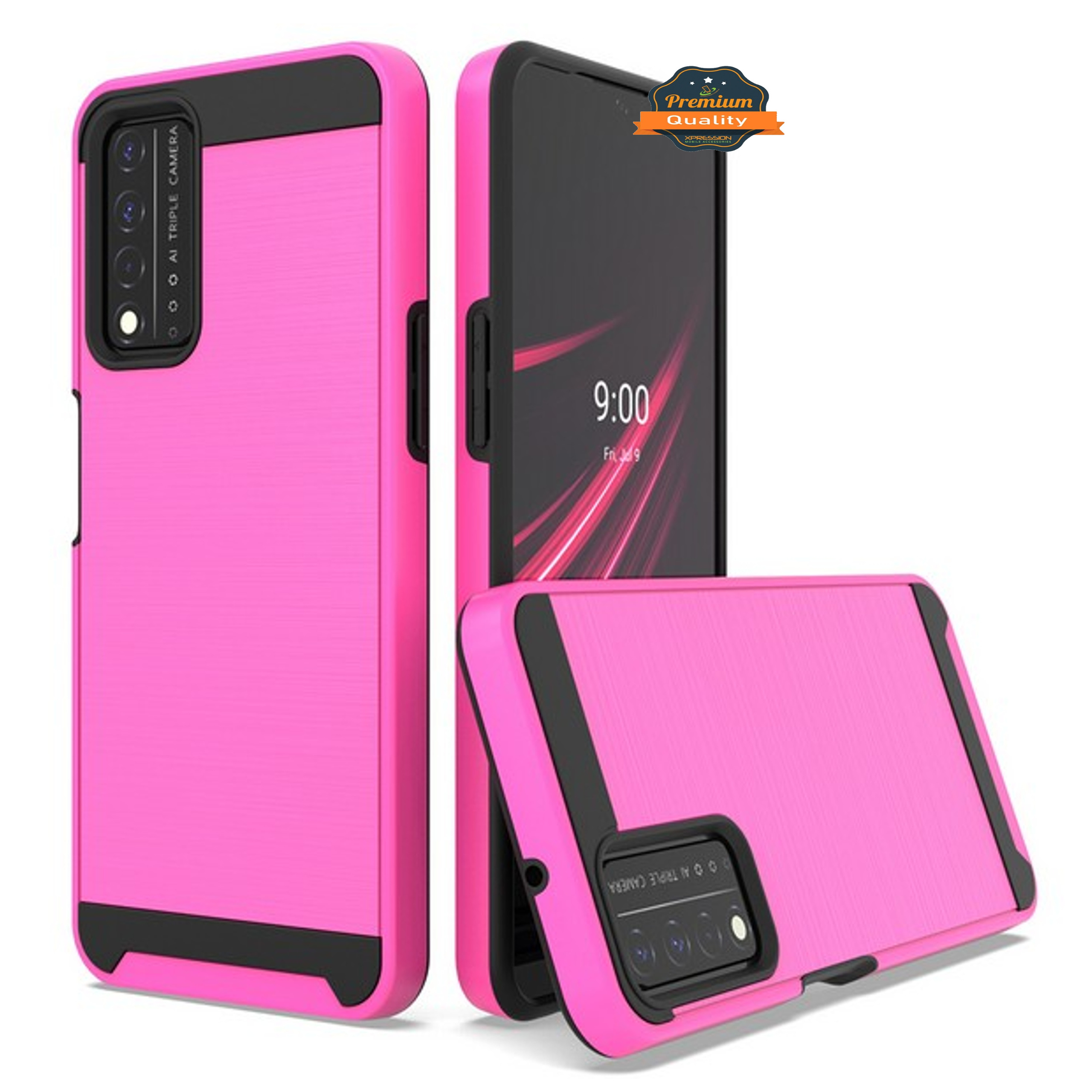 Funda híbrida delgada resistente textura cepillada para Boost Mobile Celero 5G (2023) - Imagen 42 de 65