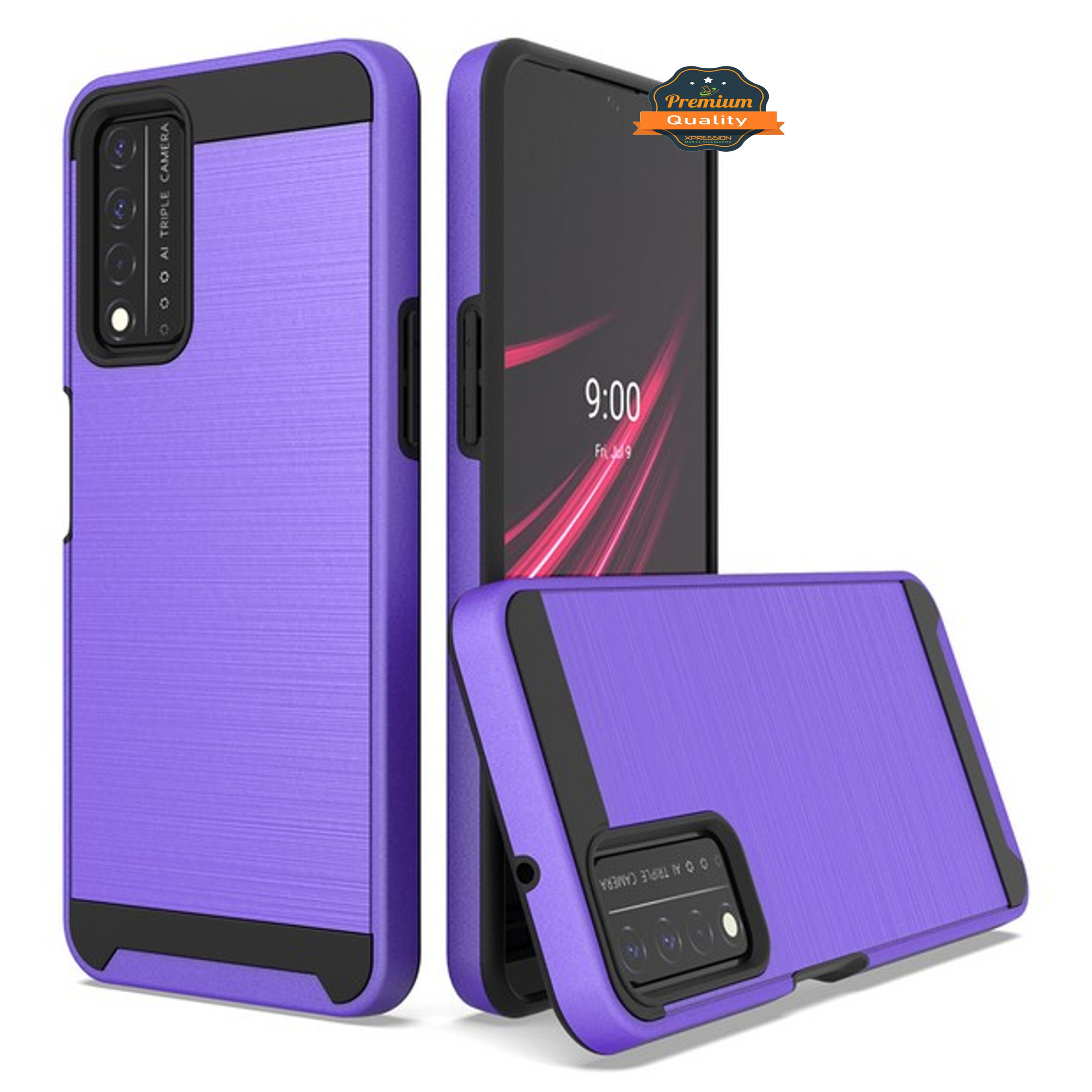 Funda híbrida delgada resistente textura cepillada para Boost Mobile Celero 5G (2023) - Imagen 34 de 65