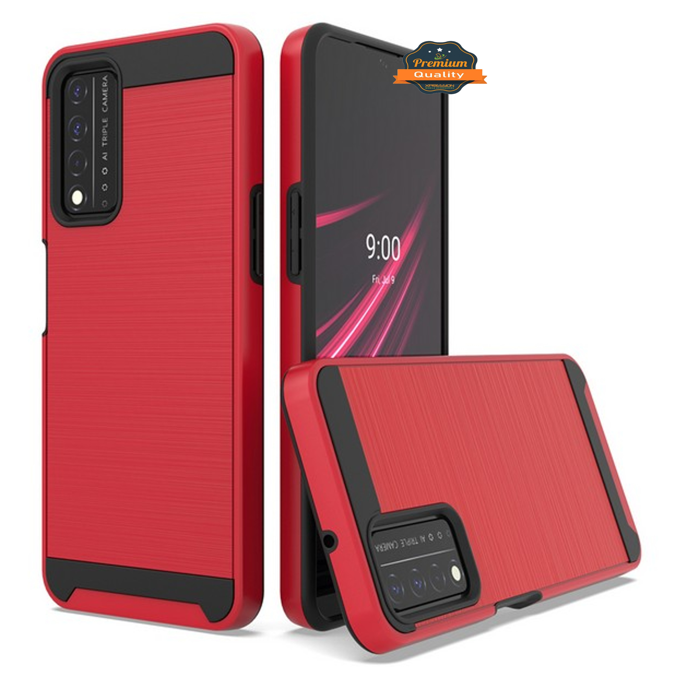 Funda híbrida delgada resistente textura cepillada para Boost Mobile Celero 5G (2023) - Imagen 26 de 65