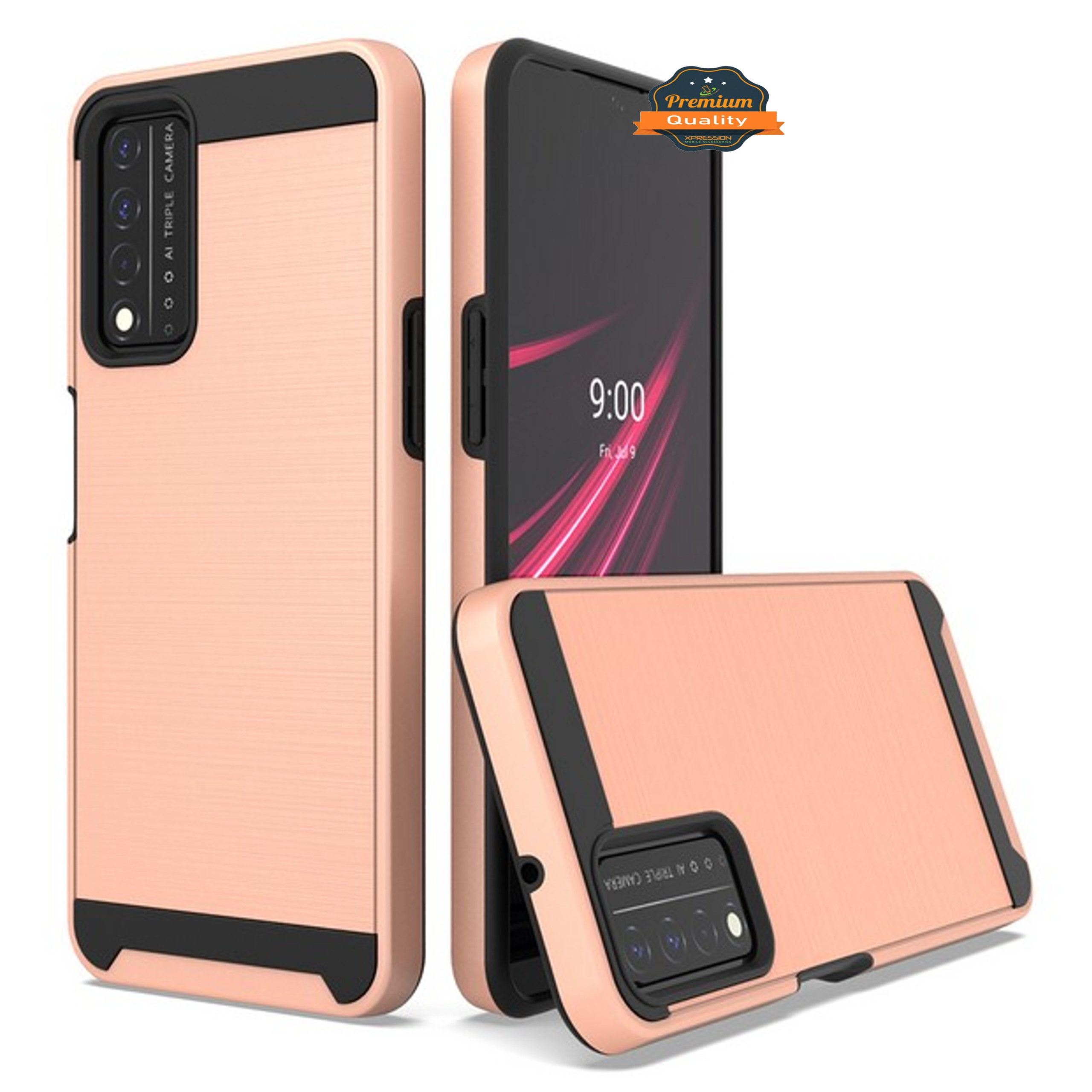 Funda híbrida delgada resistente textura cepillada para Boost Mobile Celero 5G (2023) - Imagen 50 de 65