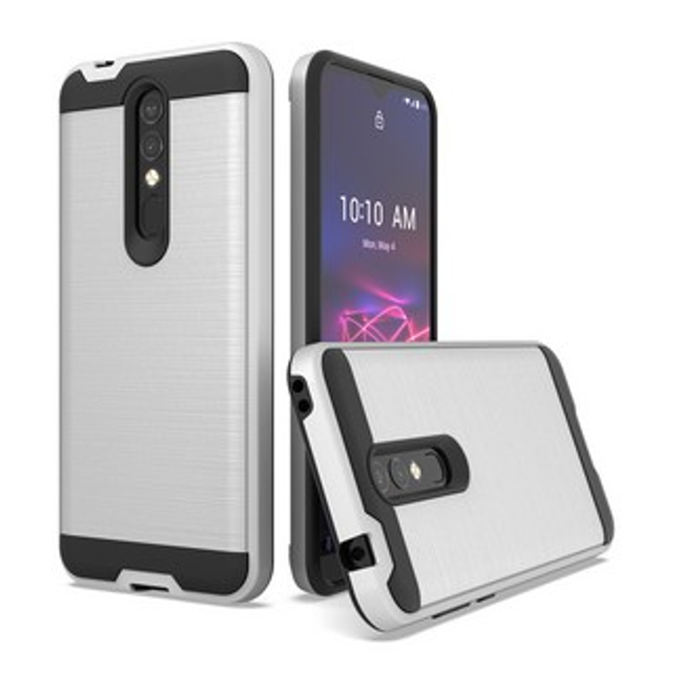 Funda híbrida delgada resistente textura cepillada para Boost Mobile Celero 5G (2023) - Imagen 59 de 65