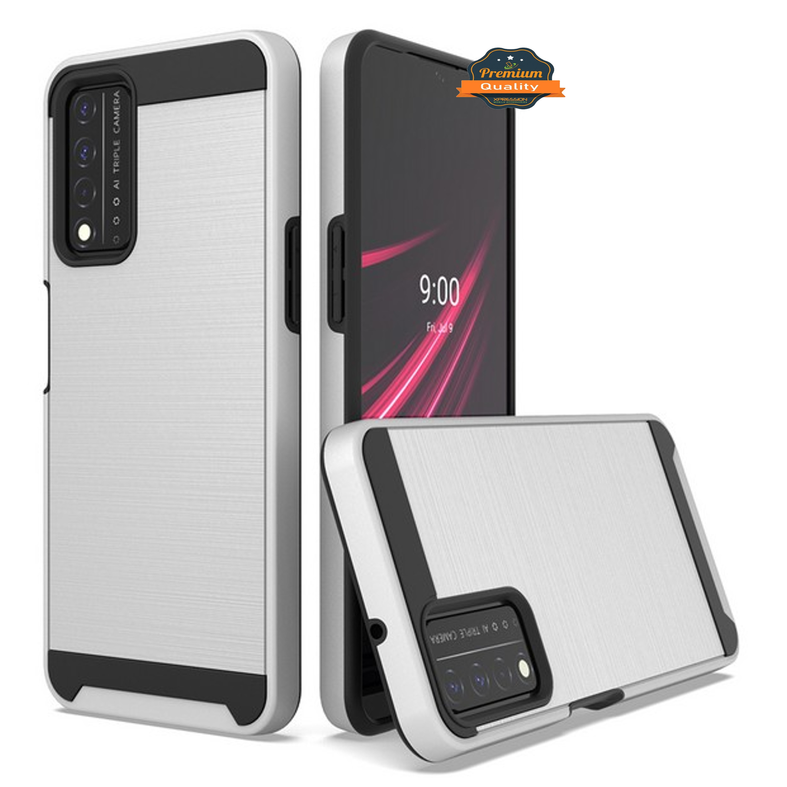 Funda híbrida delgada resistente textura cepillada para Boost Mobile Celero 5G (2023) - Imagen 58 de 65