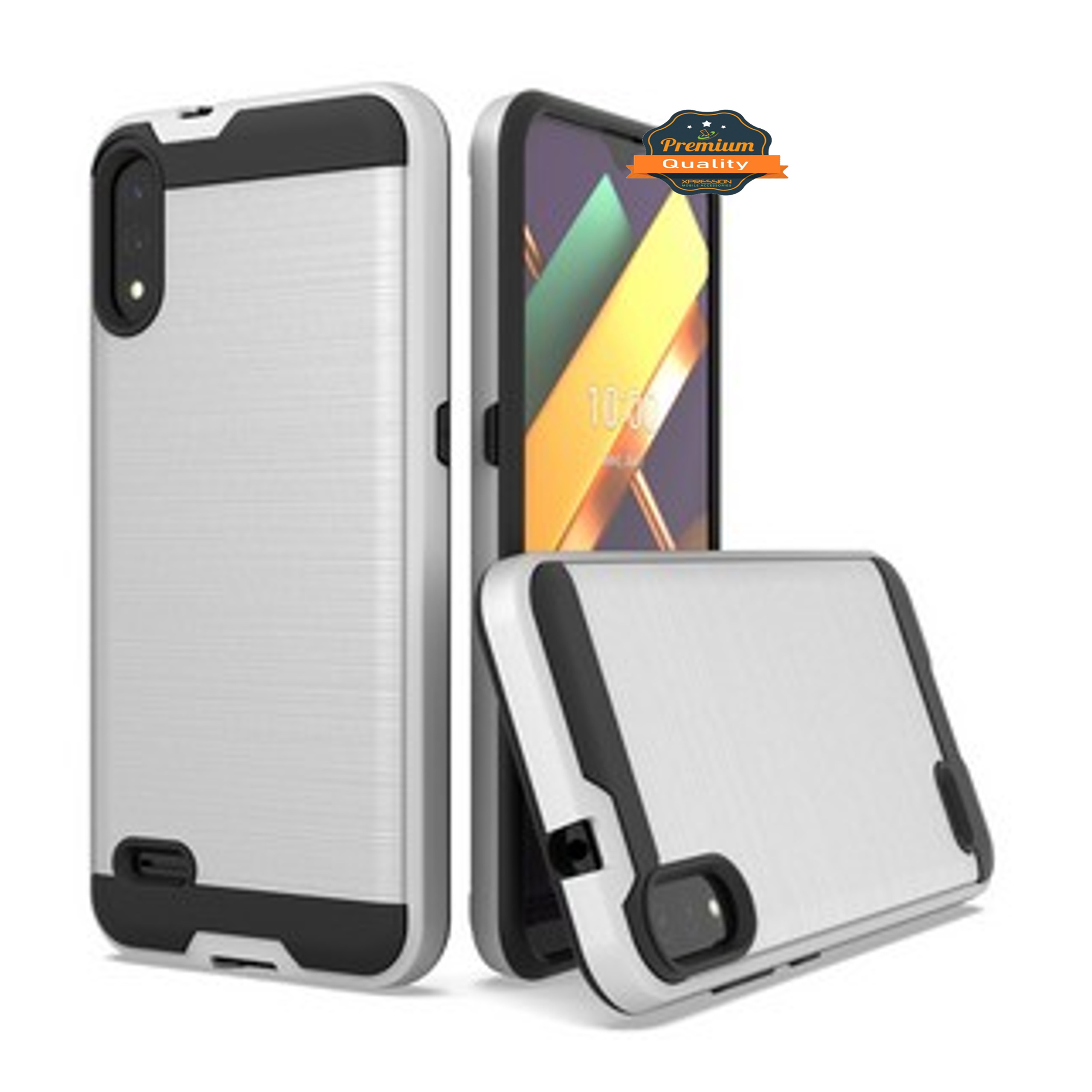 Funda híbrida delgada resistente textura cepillada para Boost Mobile Celero 5G (2023) - Imagen 61 de 65