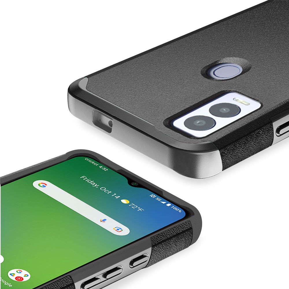 Funda protectora rígida de goma híbrida de doble capa para AT&T Propel 5G absorción de impactos - Imagen 70 de 73