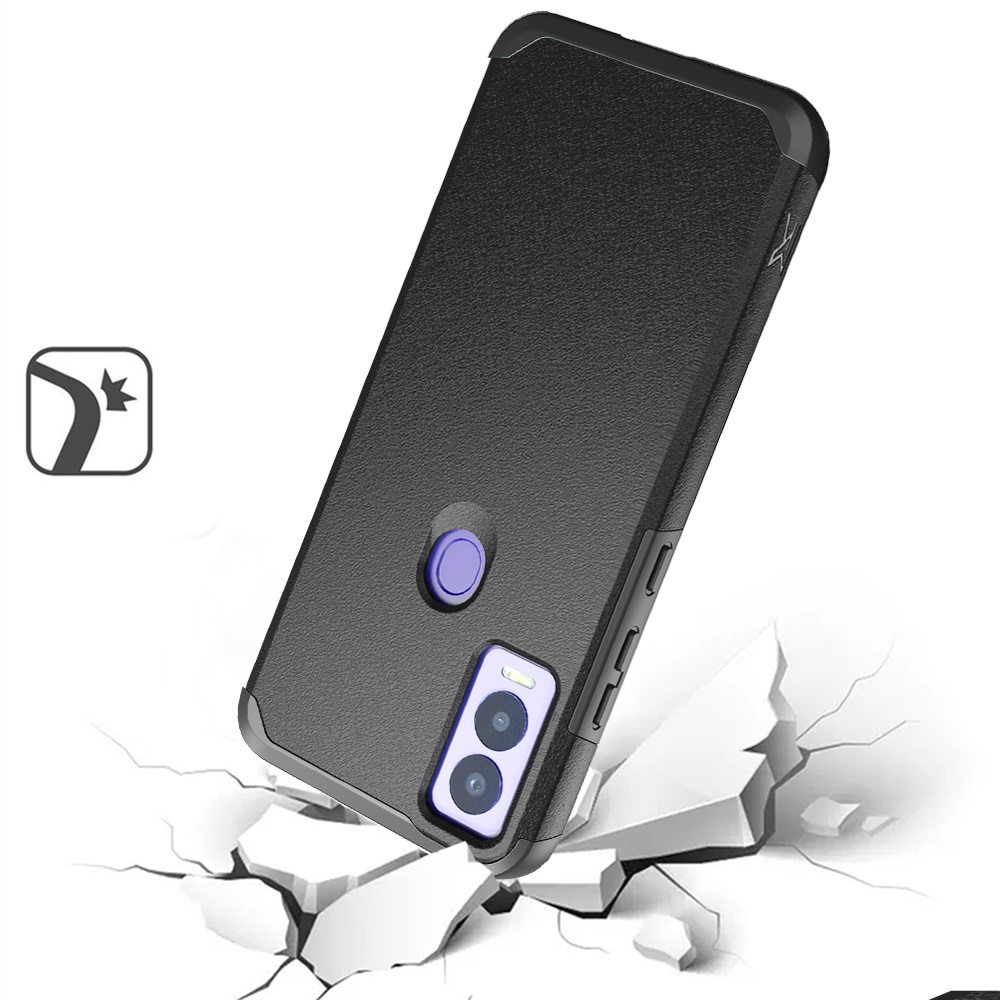 Funda protectora rígida de goma híbrida de doble capa para AT&T Propel 5G absorción de impactos - Imagen 67 de 73
