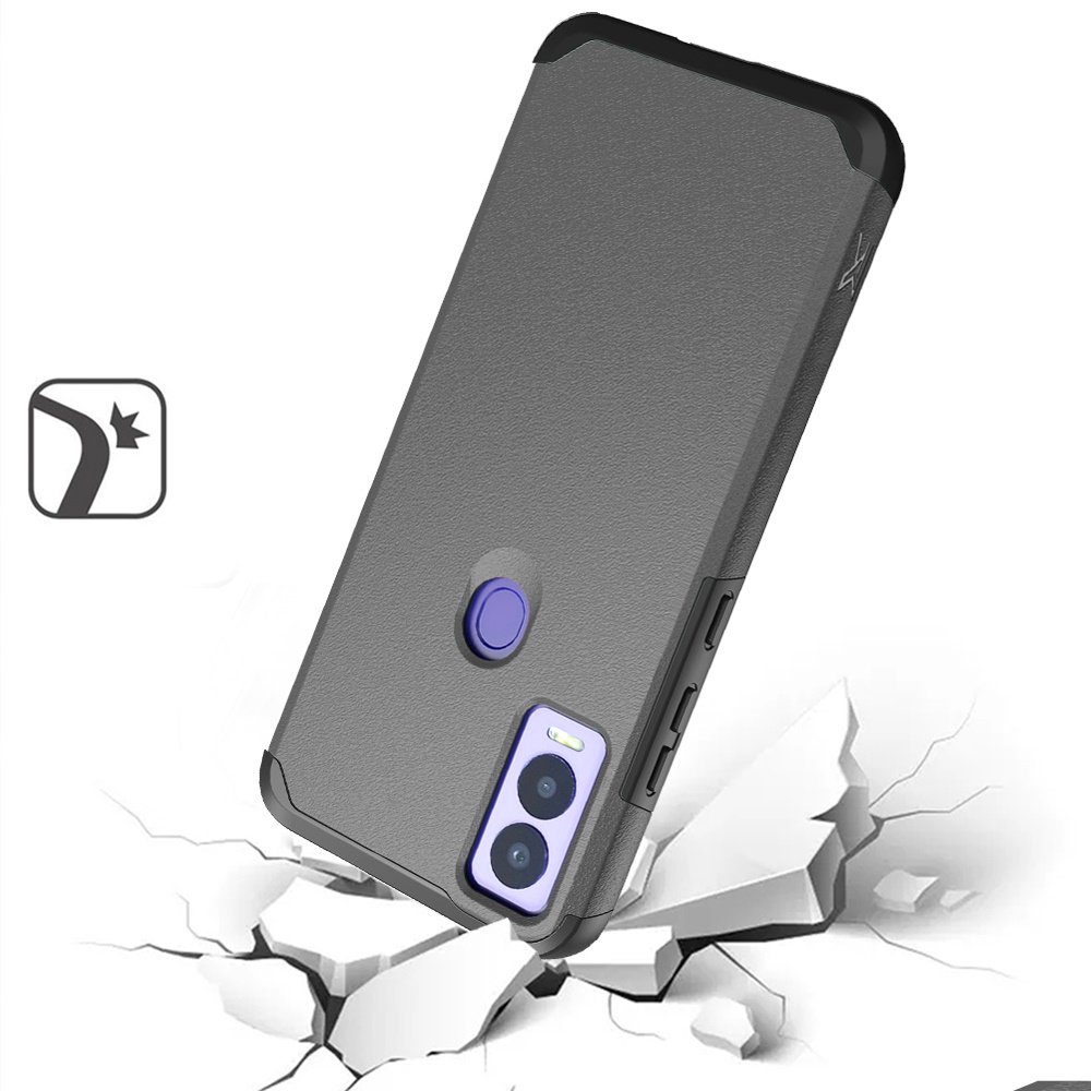 Funda protectora rígida de goma híbrida de doble capa para AT&T Propel 5G absorción de impactos - Imagen 59 de 73