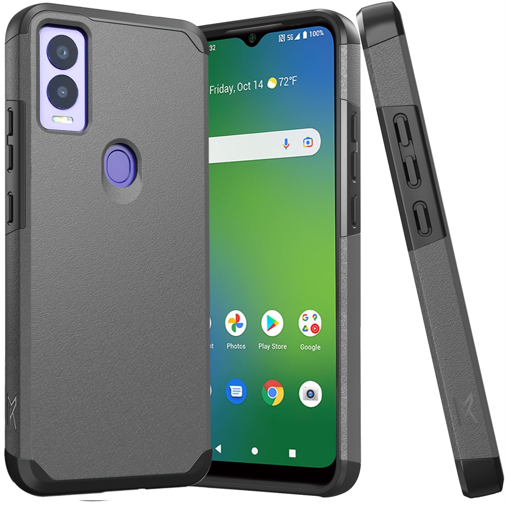 Funda protectora rígida de goma híbrida de doble capa para AT&T Propel 5G absorción de impactos - Imagen 57 de 73