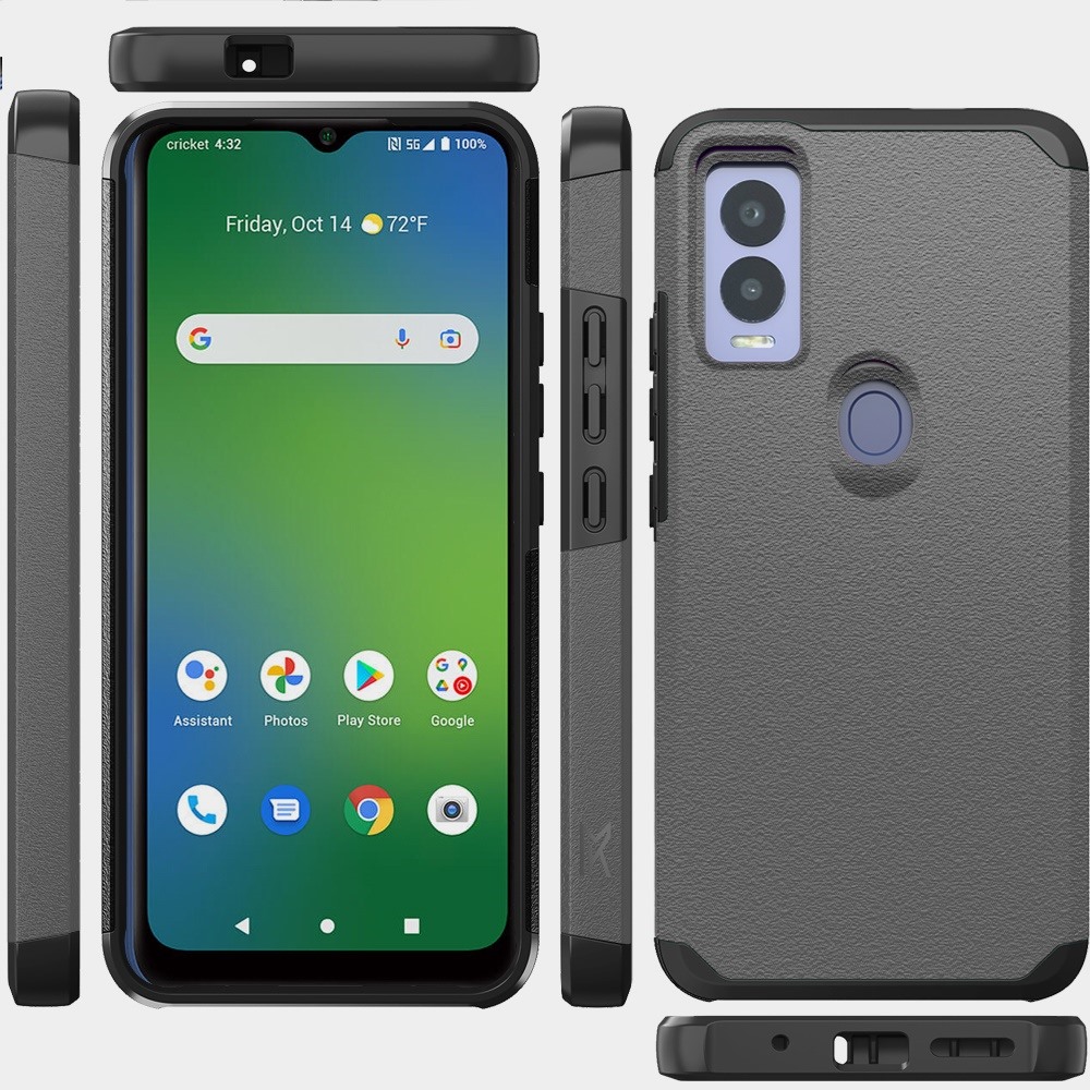 Funda protectora rígida de goma híbrida de doble capa para AT&T Propel 5G absorción de impactos - Imagen 64 de 73