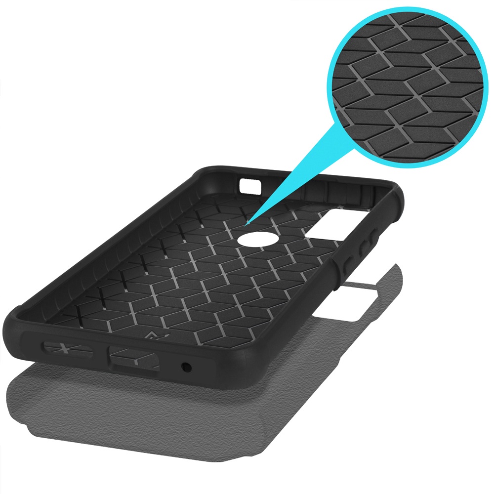 Funda protectora rígida de goma híbrida de doble capa para AT&T Propel 5G absorción de impactos - Imagen 60 de 73