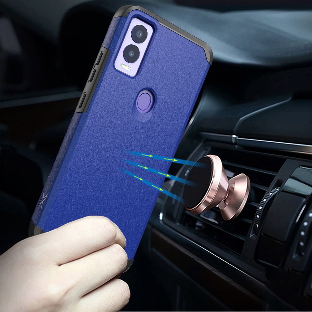 Funda protectora rígida de goma híbrida de doble capa para AT&T Propel 5G absorción de impactos - Imagen 13 de 73