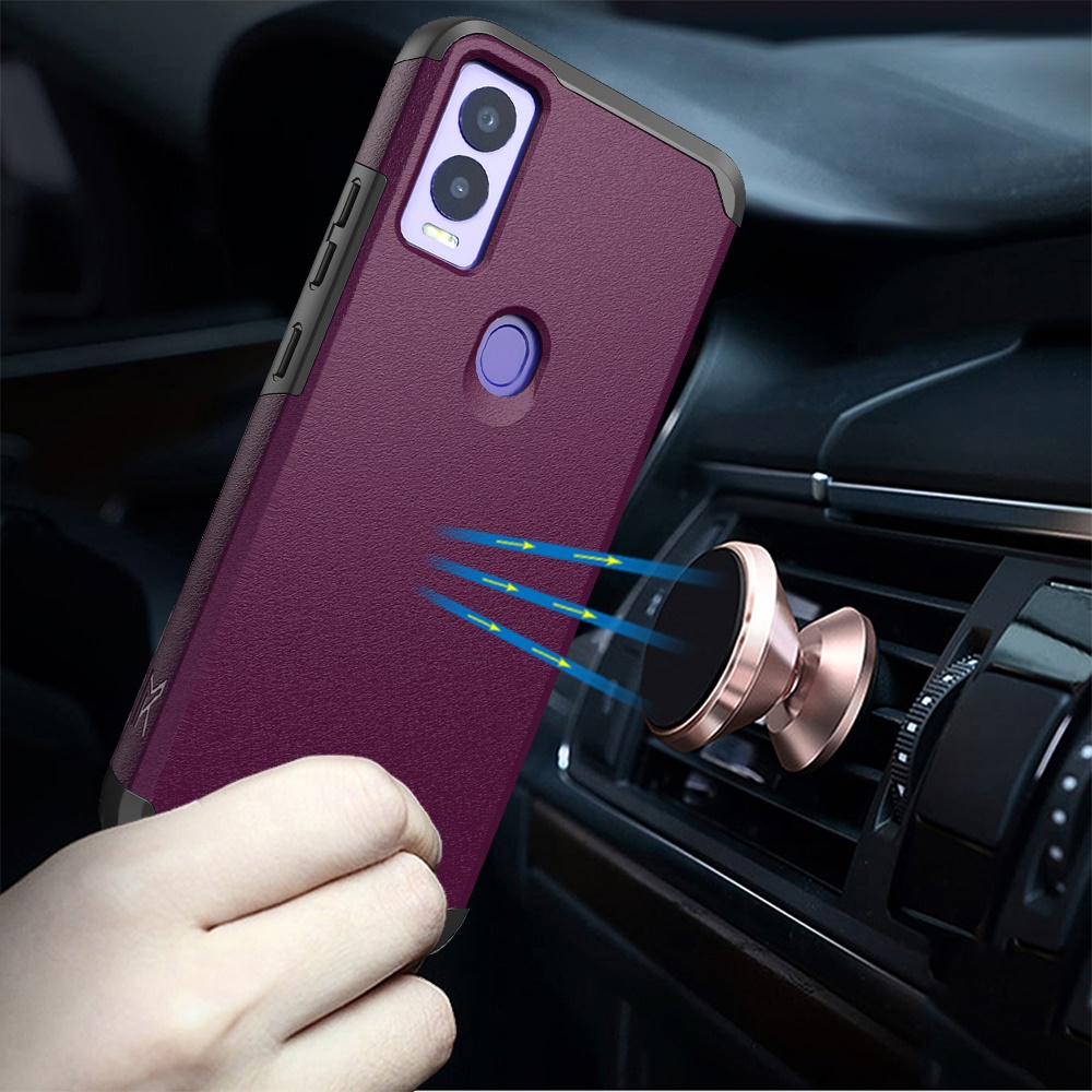 Funda protectora rígida de goma híbrida de doble capa para AT&T Propel 5G absorción de impactos - Imagen 48 de 73