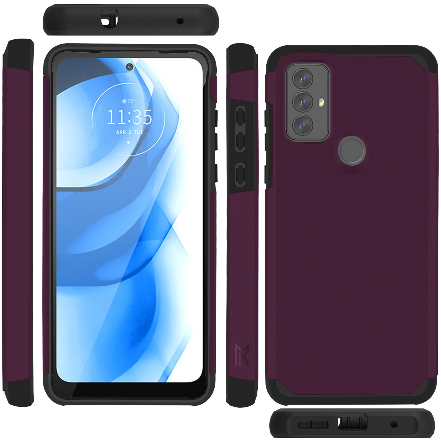 Funda protectora rígida de goma híbrida de doble capa para AT&T Propel 5G absorción de impactos - Imagen 55 de 73