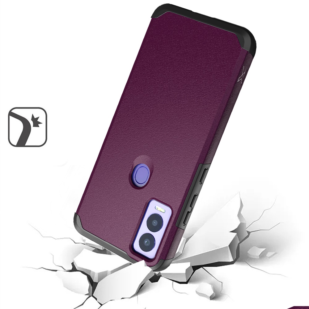 Funda protectora rígida de goma híbrida de doble capa para AT&T Propel 5G absorción de impactos - Imagen 47 de 73