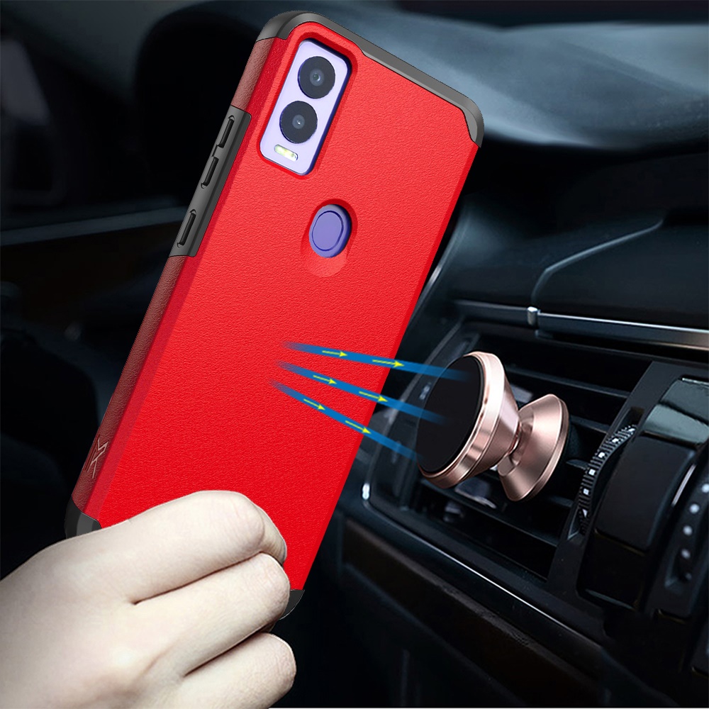 Funda protectora rígida de goma híbrida de doble capa para AT&T Propel 5G absorción de impactos - Imagen 24 de 73