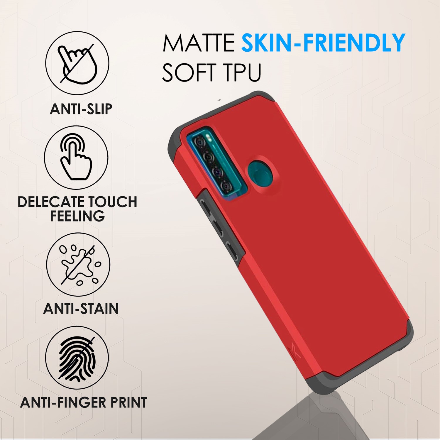 Funda protectora rígida de goma híbrida de doble capa para AT&T Propel 5G absorción de impactos - Imagen 30 de 73