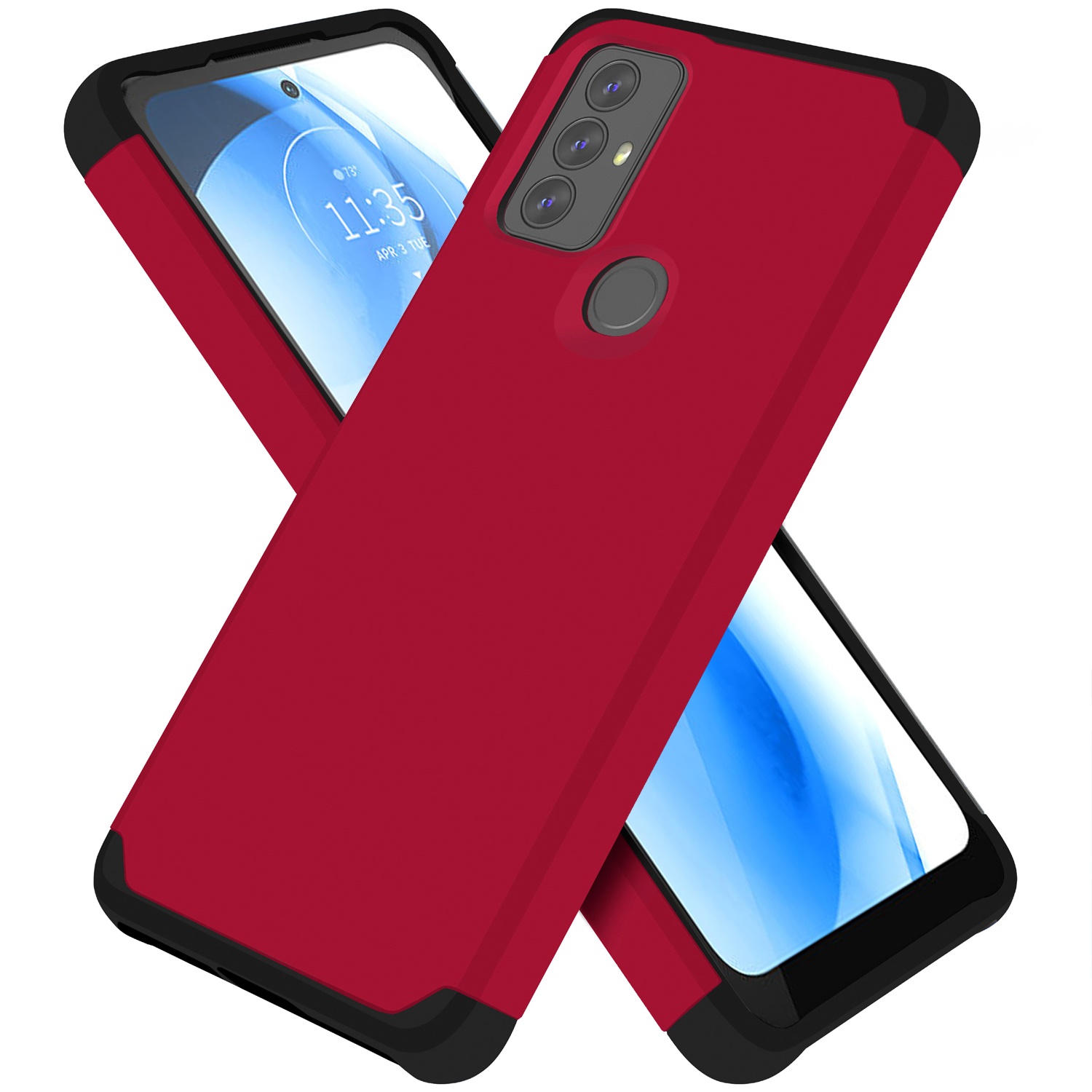 Funda protectora rígida de goma híbrida de doble capa para AT&T Propel 5G absorción de impactos - Imagen 42 de 73