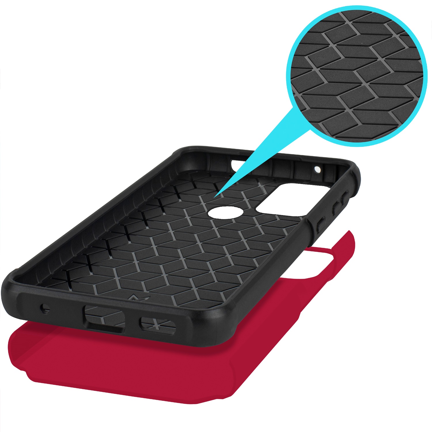 Funda protectora rígida de goma híbrida de doble capa para AT&T Propel 5G absorción de impactos - Imagen 40 de 73