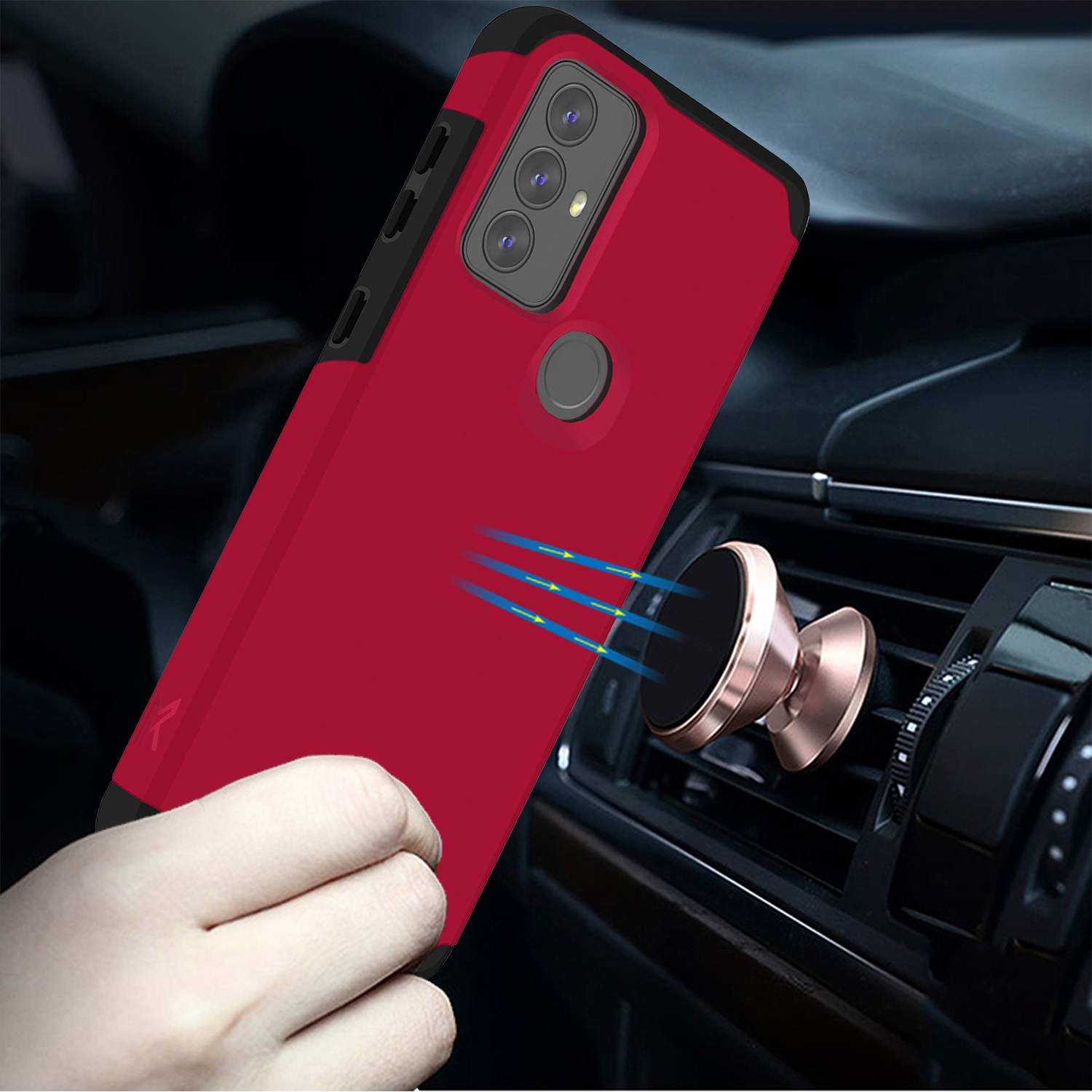 Funda protectora rígida de goma híbrida de doble capa para AT&T Propel 5G absorción de impactos - Imagen 39 de 73