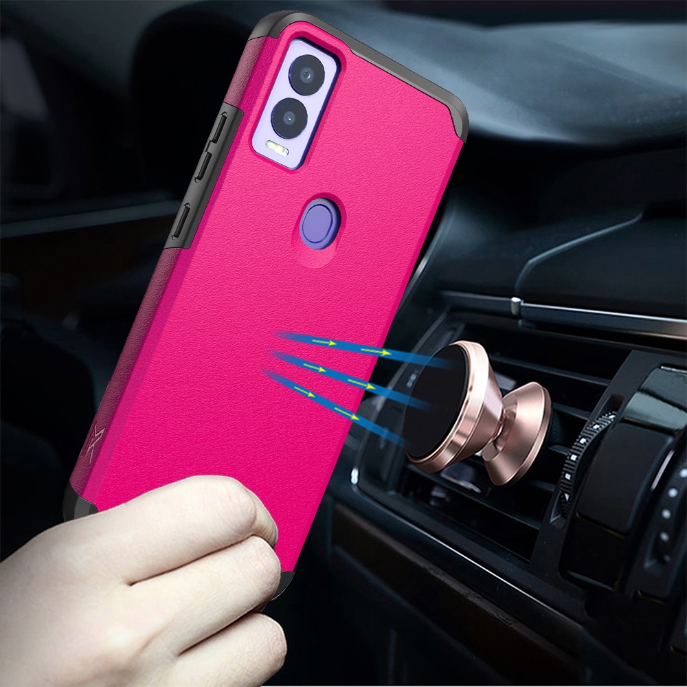 Funda protectora rígida de goma híbrida de doble capa para AT&T Propel 5G absorción de impactos - Imagen 37 de 73