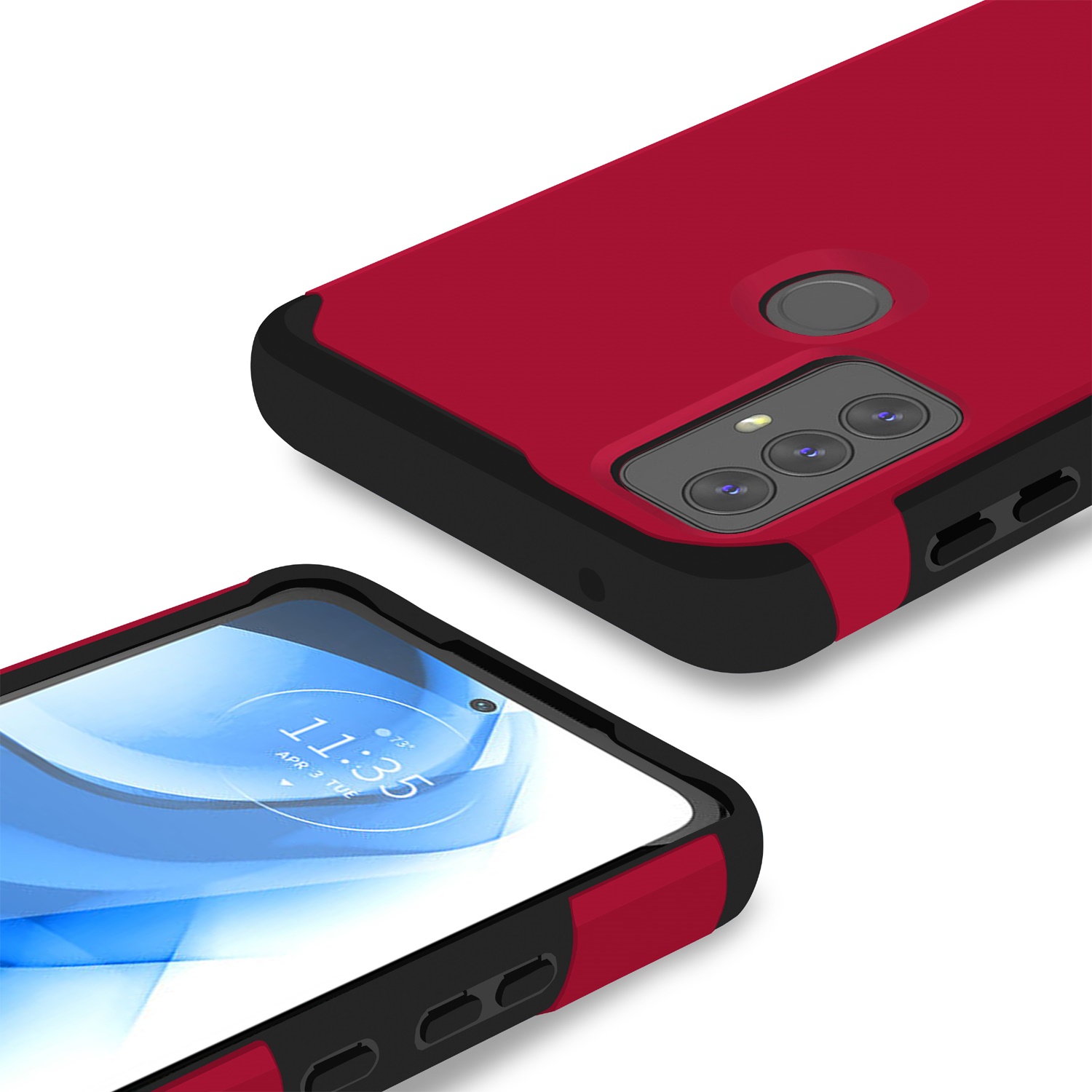 Funda protectora rígida de goma híbrida de doble capa para AT&T Propel 5G absorción de impactos - Imagen 38 de 73