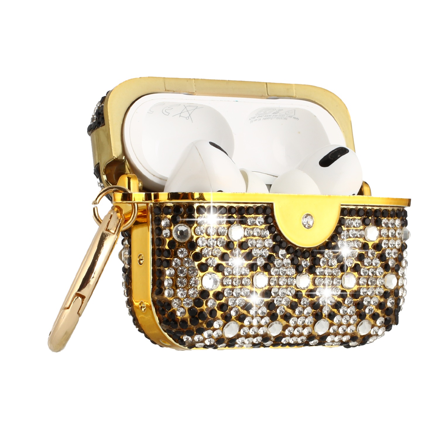 For Apple AirPods 2 & 1 Design Diamond Bling Glitter with Keychain Carrying Case - Picture 17 of 19