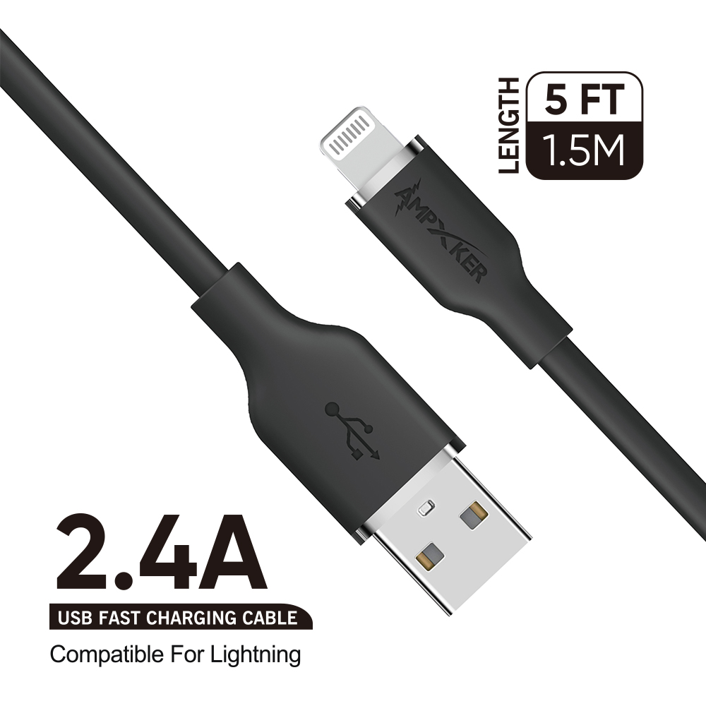 USB to Lightning (5FT) 2.4A Fast Charging Cable Charger Data Cord MFI Certified - Picture 12 of 26