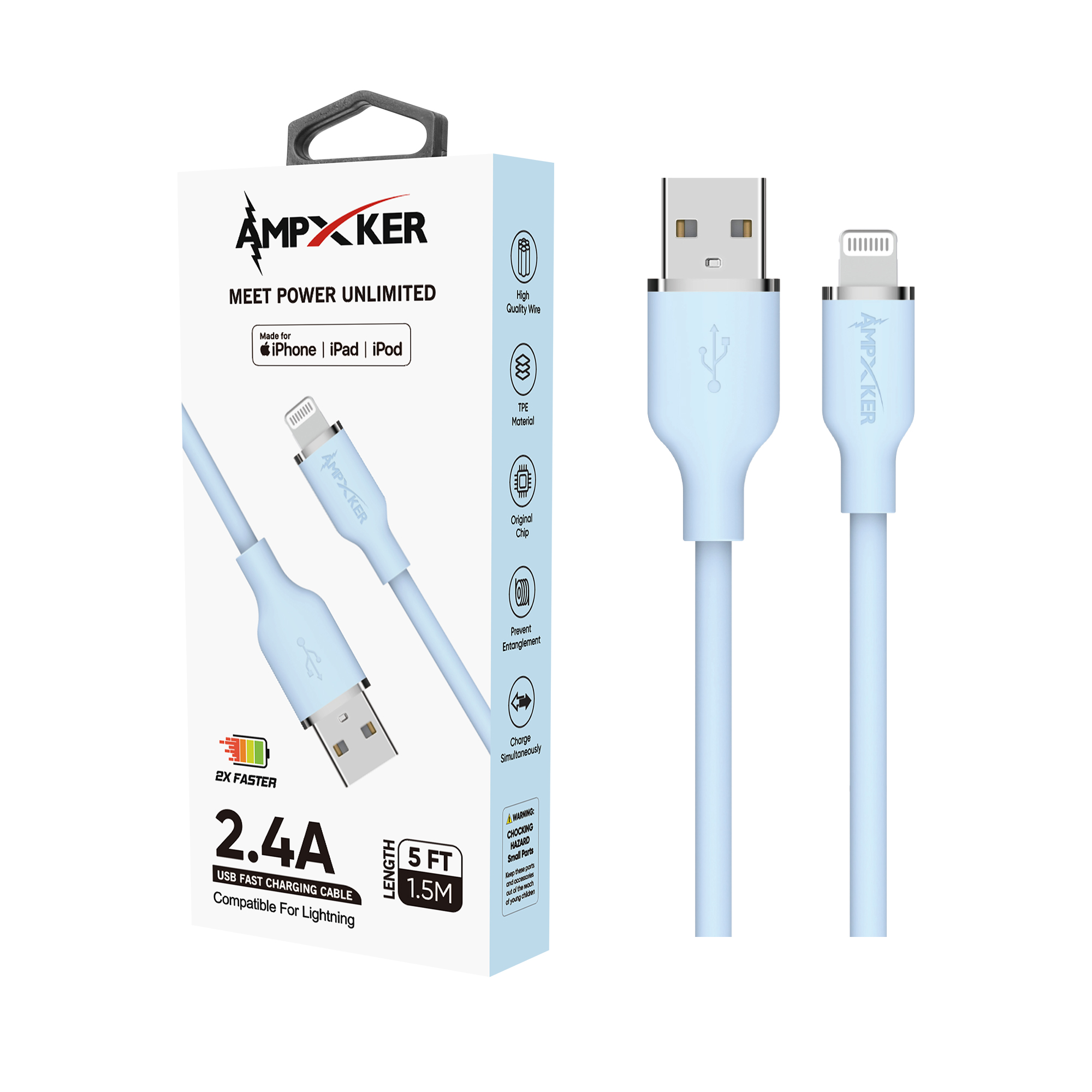 USB to Lightning (5FT) 2.4A Fast Charging Cable Charger Data Cord MFI Certified - Picture 19 of 26