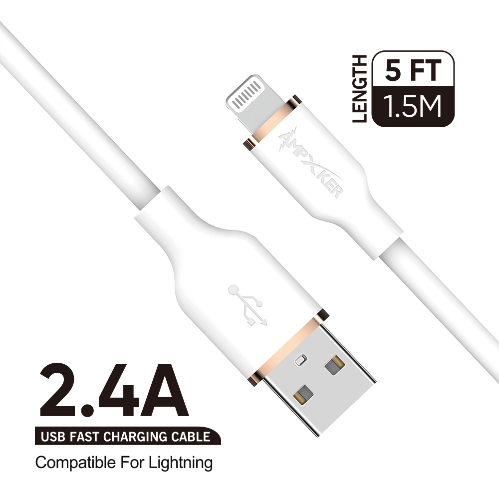 USB to Lightning (5FT) 2.4A Fast Charging Cable Charger Data Cord MFI Certified - Picture 7 of 26
