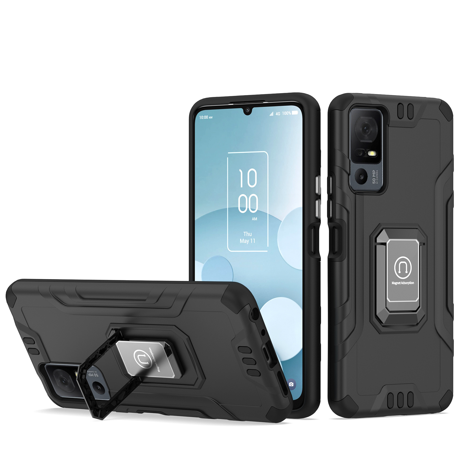 For Boost Celero 3 Plus 2024 (7.0") Hybrid Ring Kickstand Shockproof Case Cover - 第 15/41 張圖片