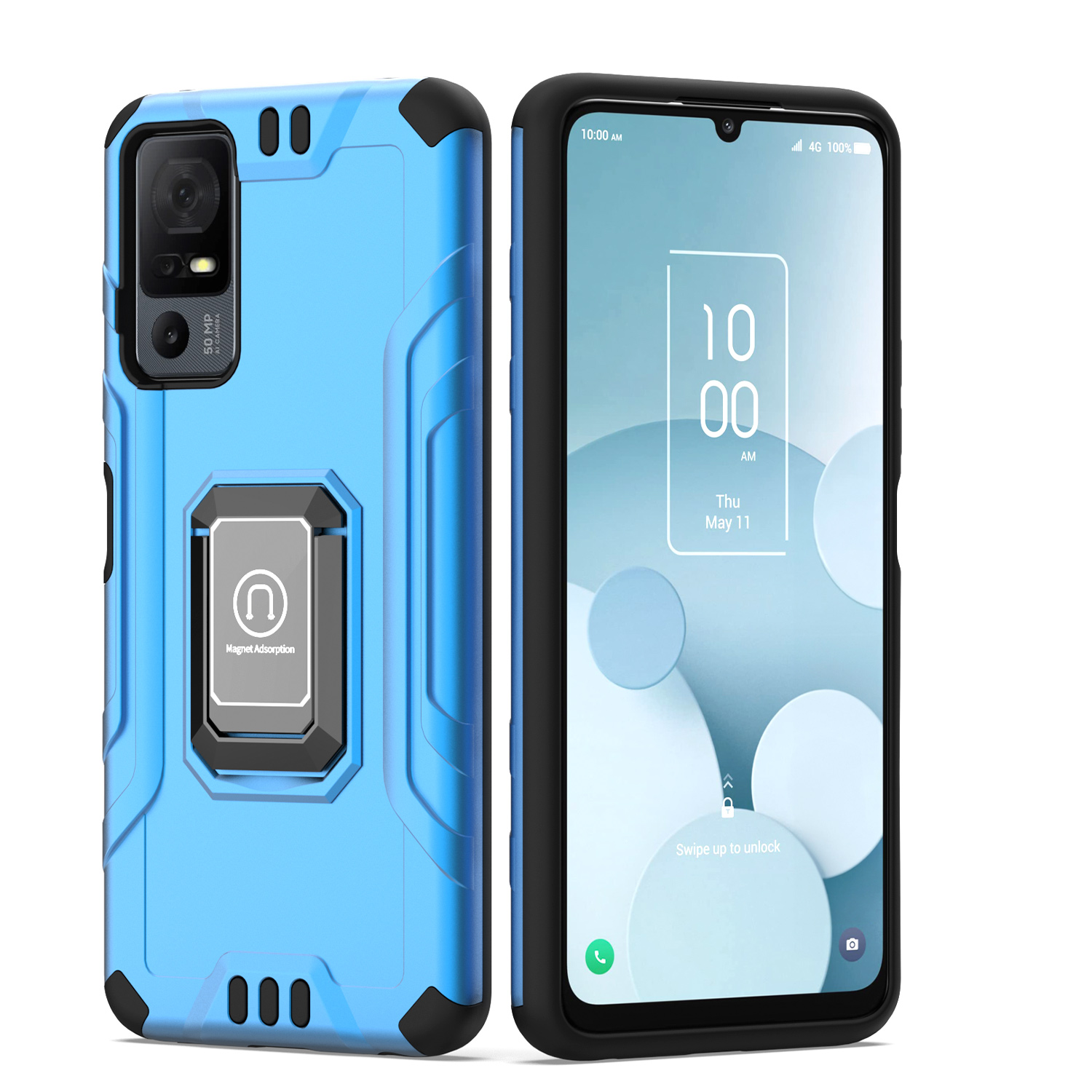 For Boost Celero 3 Plus 2024 (7.0") Hybrid Ring Kickstand Shockproof Case Cover - 第 22/41 張圖片