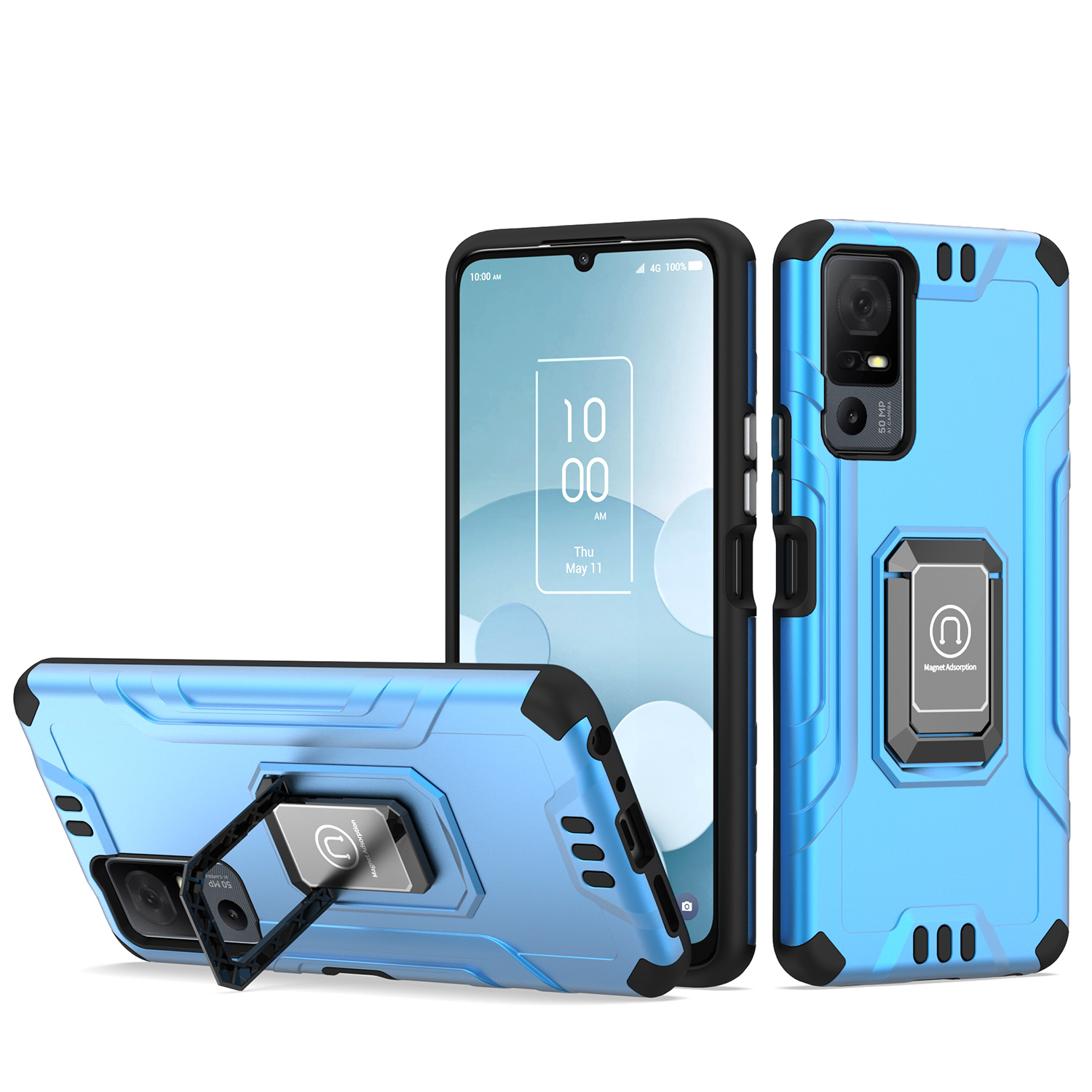 For Boost Celero 3 Plus 2024 (7.0") Hybrid Ring Kickstand Shockproof Case Cover - 第 23/41 張圖片