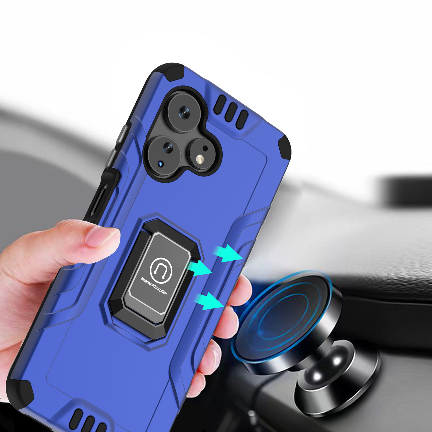 For Boost Celero 3 Plus 2024 (7.0") Hybrid Ring Kickstand Shockproof Case Cover - 第 20/41 張圖片