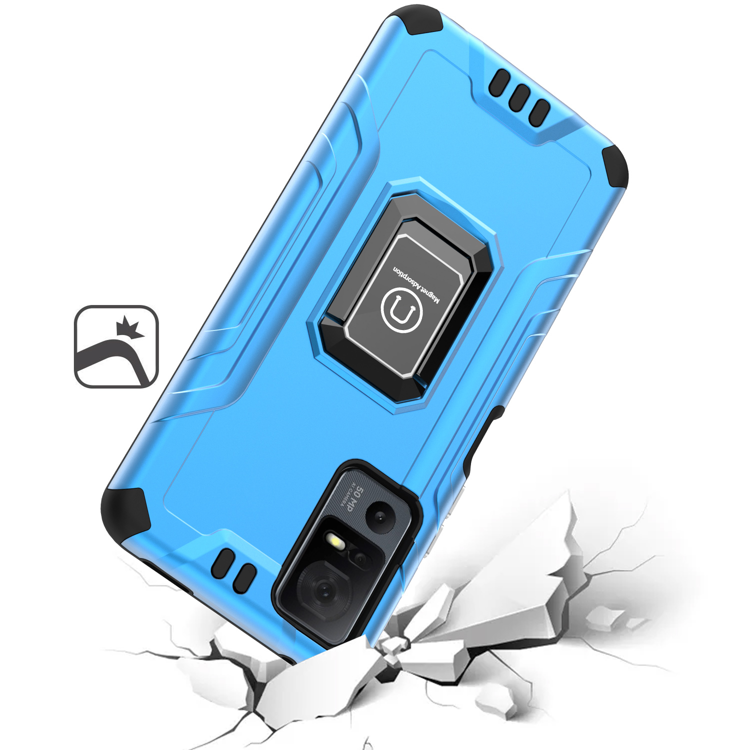 For Boost Celero 3 Plus 2024 (7.0") Hybrid Ring Kickstand Shockproof Case Cover - 第 24/41 張圖片