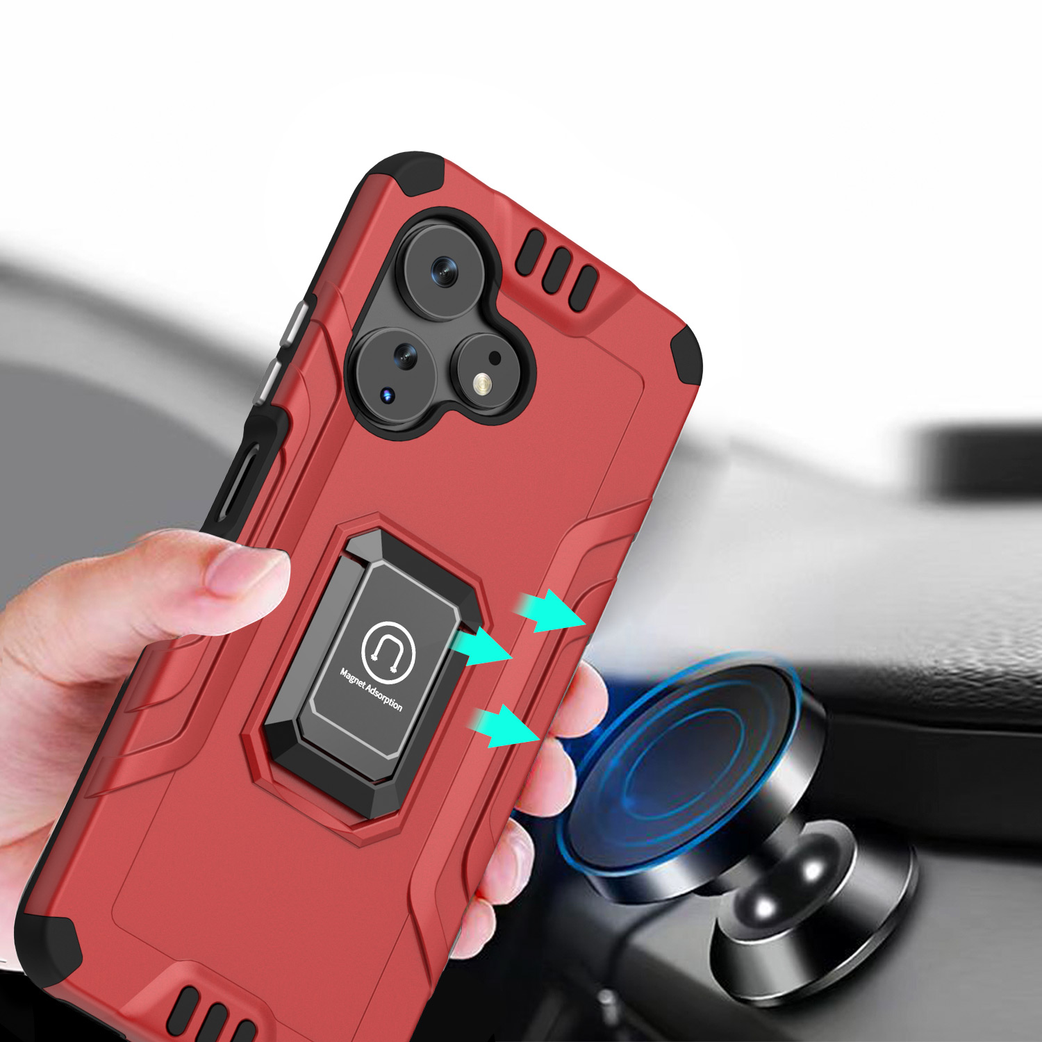 For Boost Celero 3 Plus 2024 (7.0") Hybrid Ring Kickstand Shockproof Case Cover - 第 28/41 張圖片