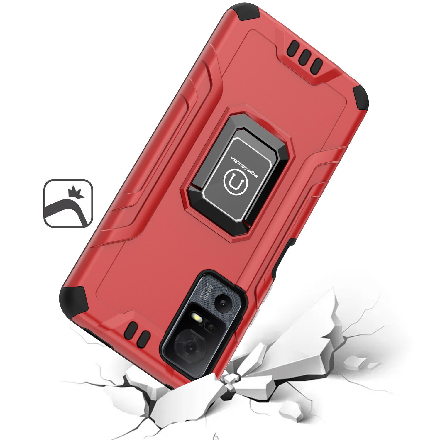For Boost Celero 3 Plus 2024 (7.0") Hybrid Ring Kickstand Shockproof Case Cover - 第 32/41 張圖片