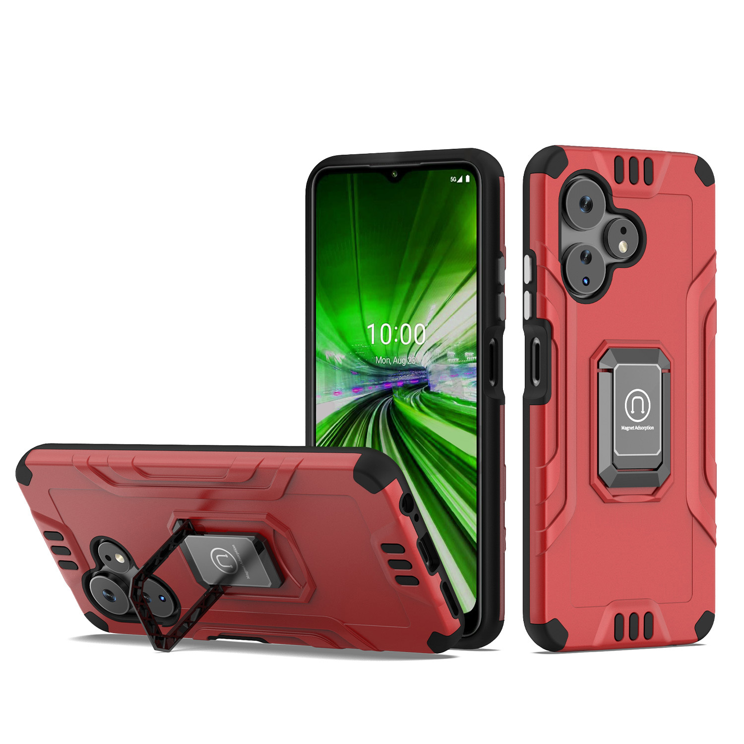 For Boost Celero 3 Plus 2024 (7.0") Hybrid Ring Kickstand Shockproof Case Cover - 第 27/41 張圖片