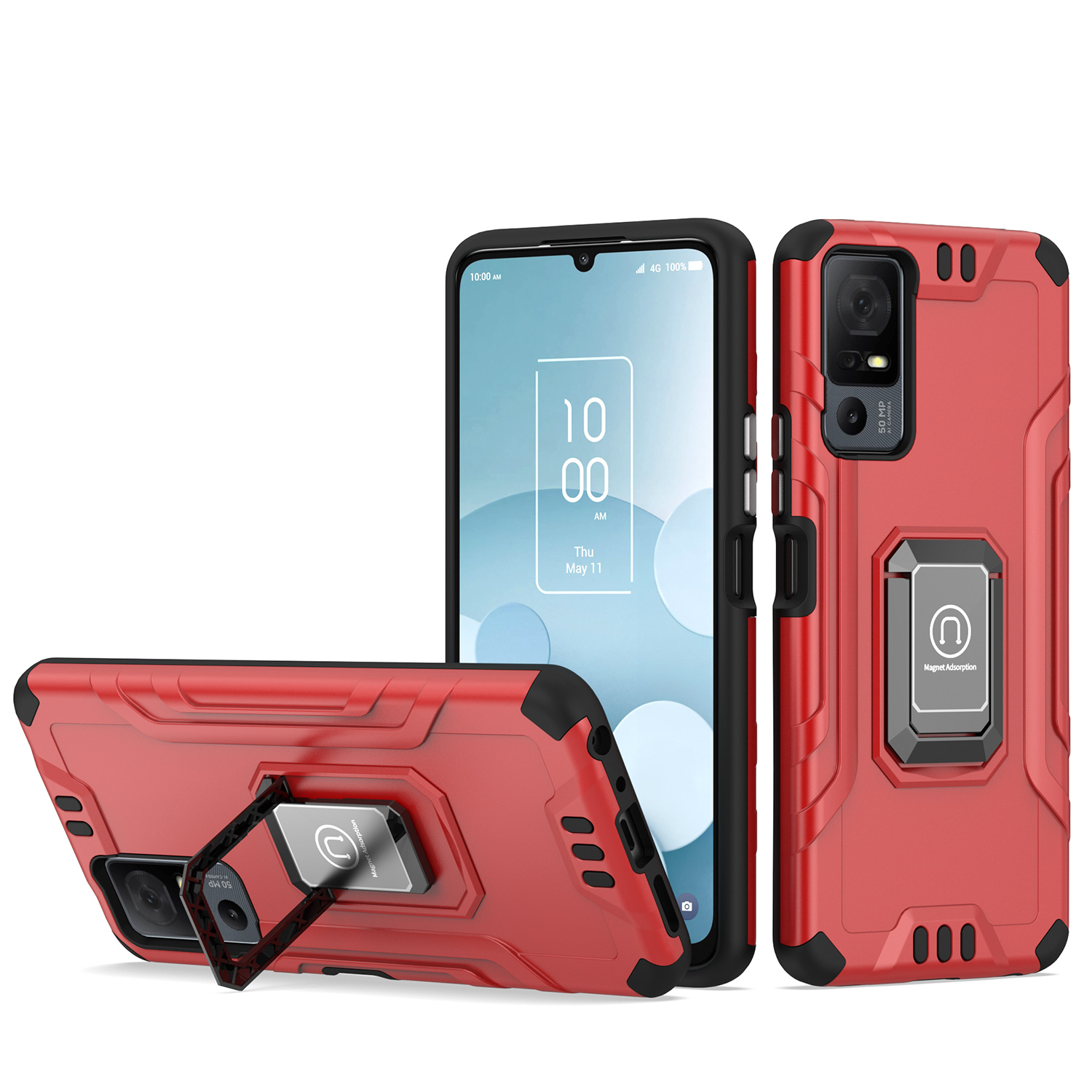 For Boost Celero 3 Plus 2024 (7.0") Hybrid Ring Kickstand Shockproof Case Cover - 第 31/41 張圖片