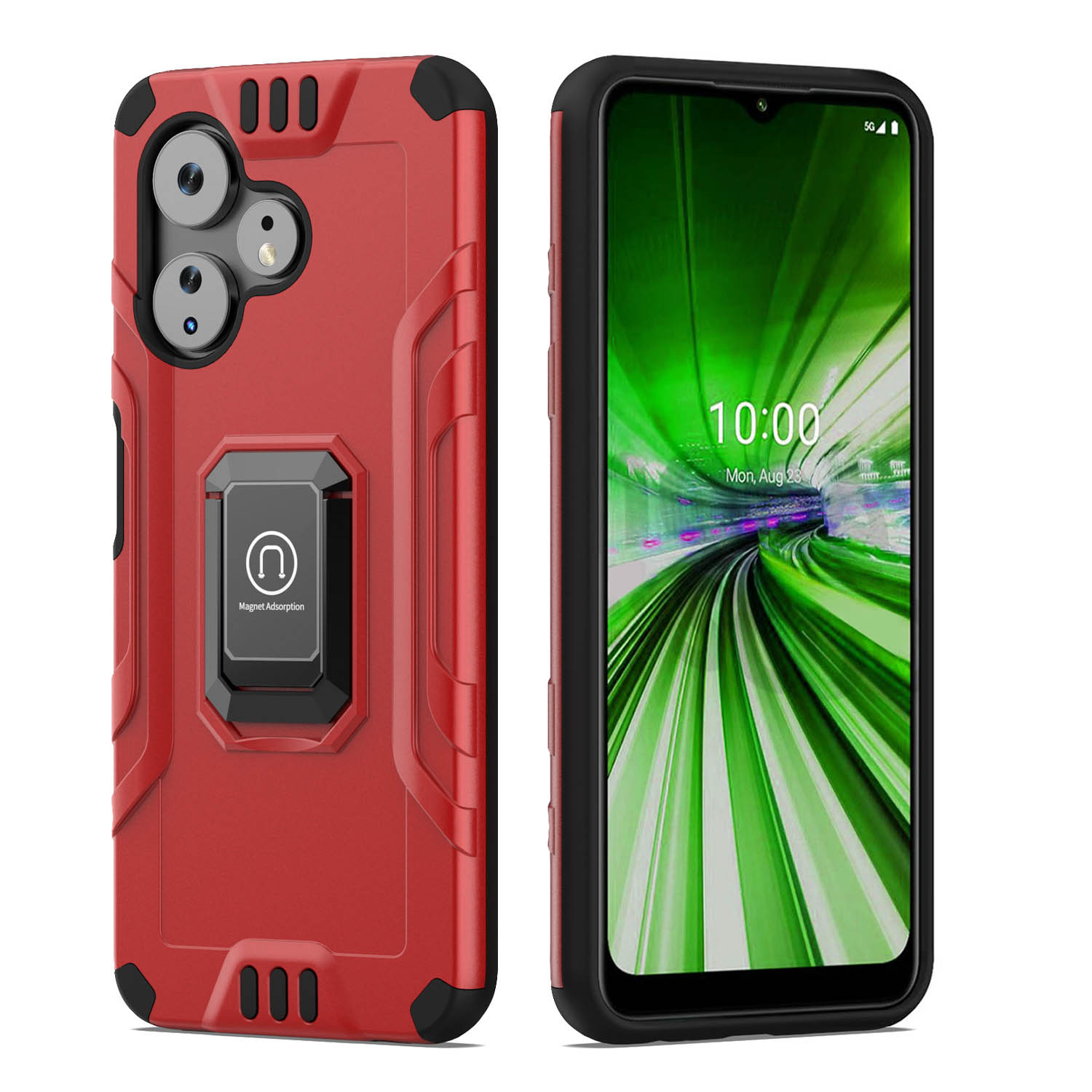 For Boost Celero 3 Plus 2024 (7.0") Hybrid Ring Kickstand Shockproof Case Cover - 第 26/41 張圖片