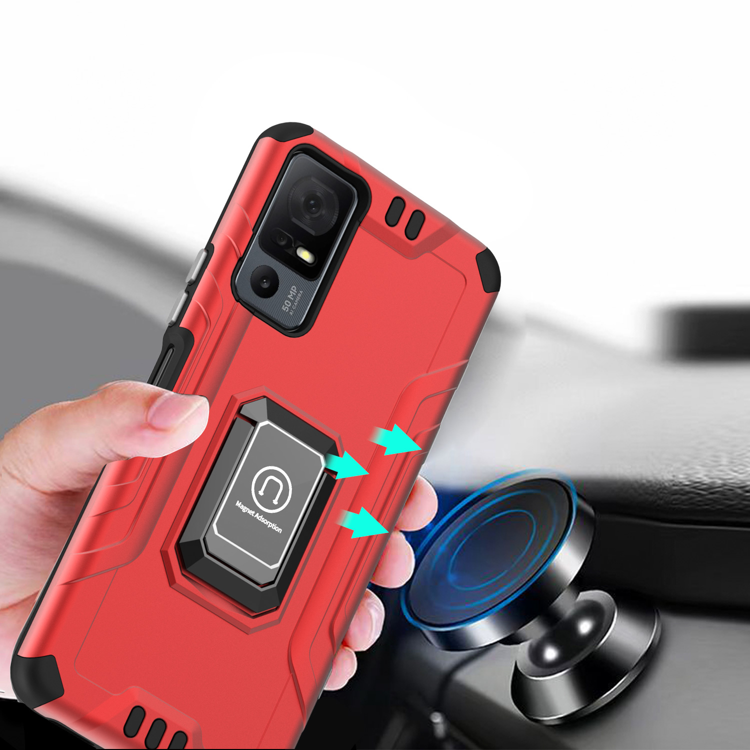 For Boost Celero 3 Plus 2024 (7.0") Hybrid Ring Kickstand Shockproof Case Cover - 第 33/41 張圖片