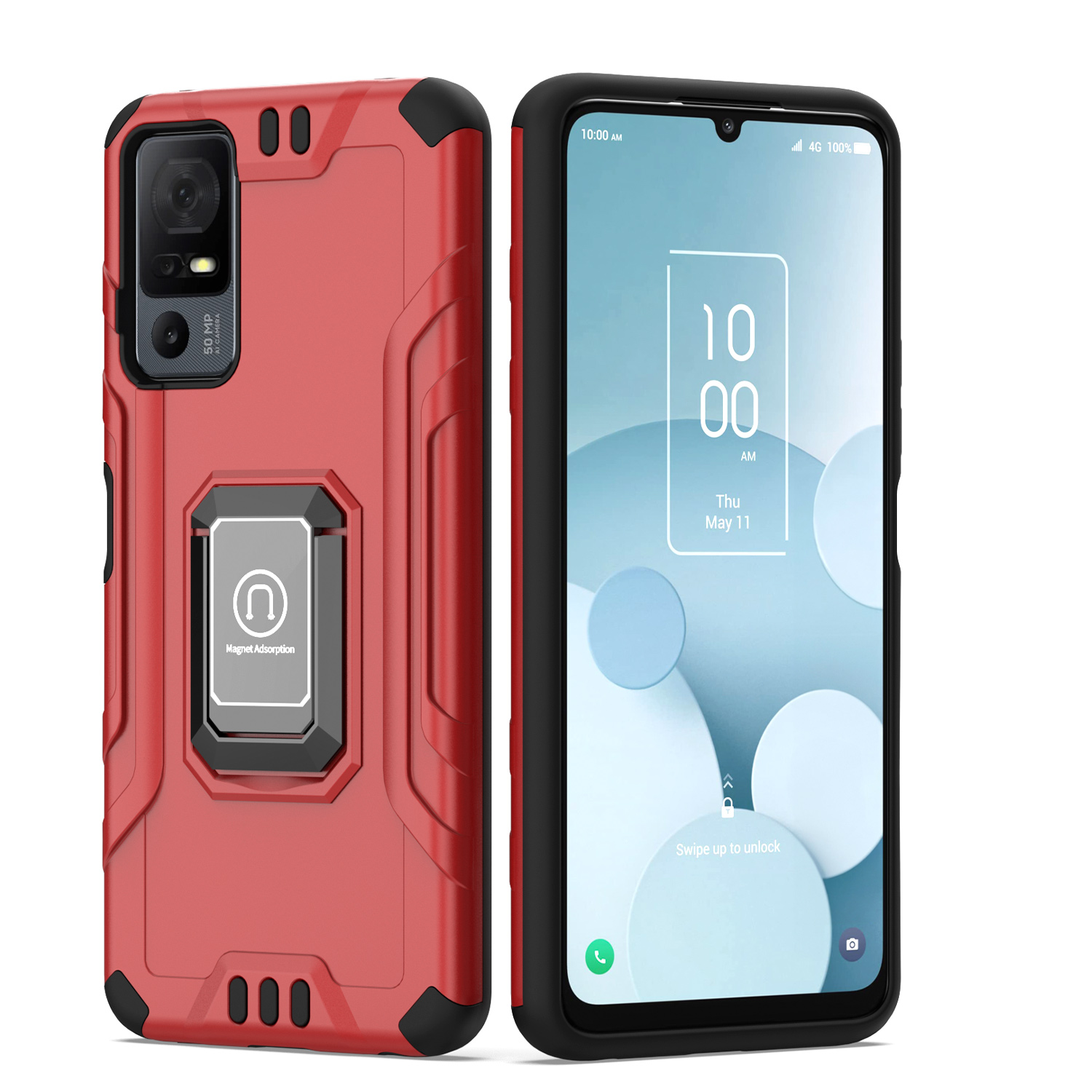 For Boost Celero 3 Plus 2024 (7.0") Hybrid Ring Kickstand Shockproof Case Cover - 第 30/41 張圖片