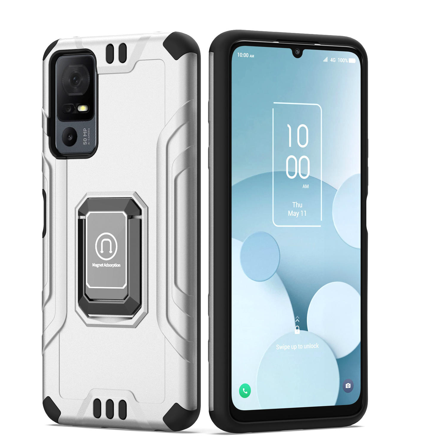 For Boost Celero 3 Plus 2024 (7.0") Hybrid Ring Kickstand Shockproof Case Cover - 第 38/41 張圖片