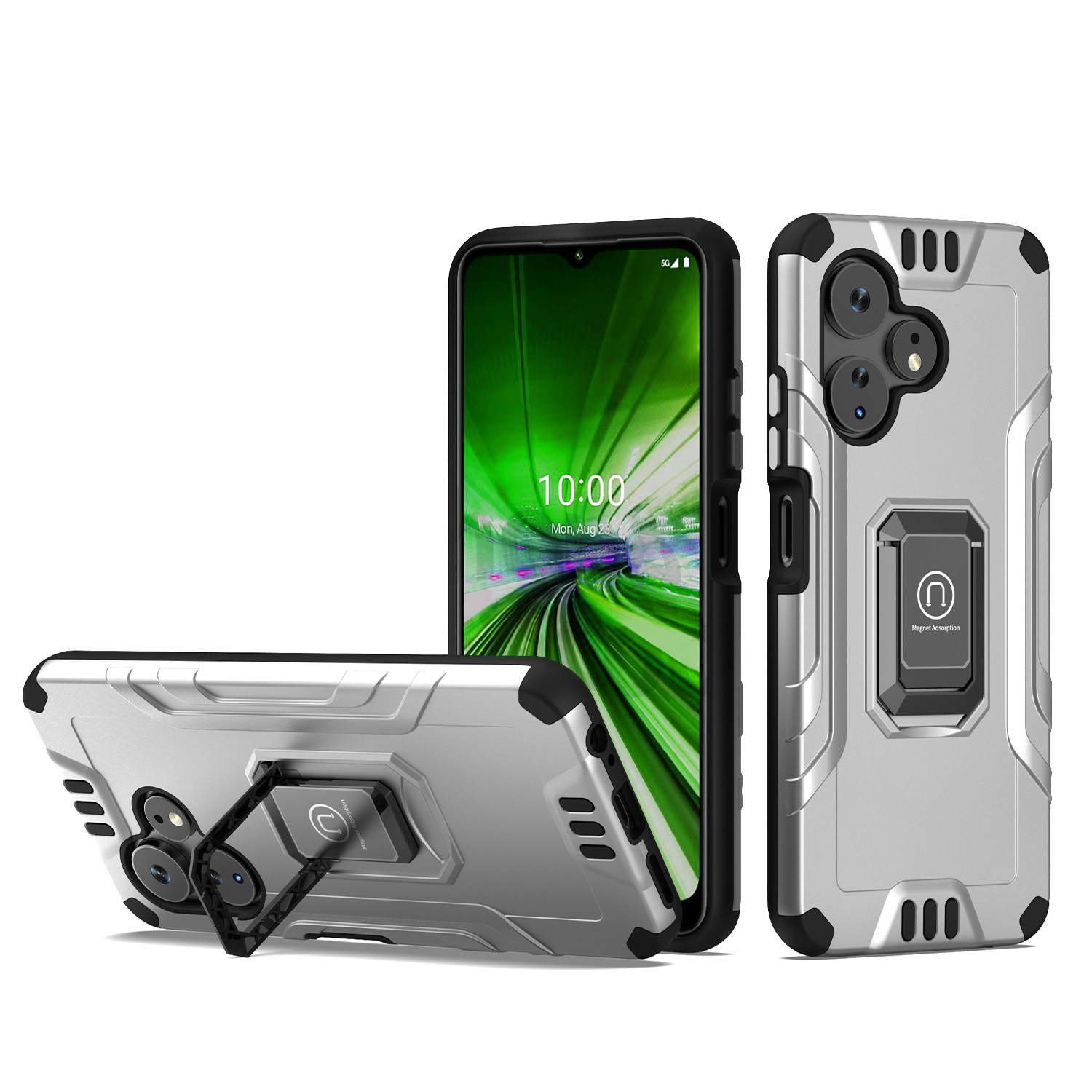 For Boost Celero 3 Plus 2024 (7.0") Hybrid Ring Kickstand Shockproof Case Cover - 第 35/41 張圖片