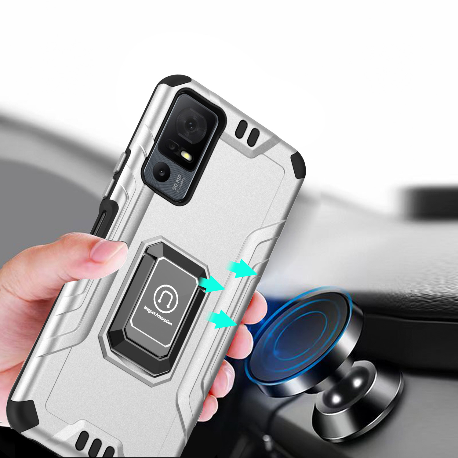 For Boost Celero 3 Plus 2024 (7.0") Hybrid Ring Kickstand Shockproof Case Cover - 第 41/41 張圖片