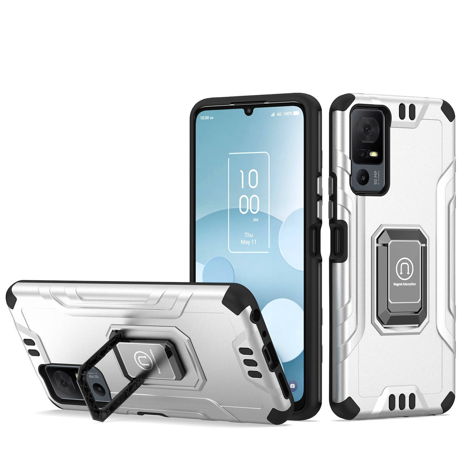 For Boost Celero 3 Plus 2024 (7.0") Hybrid Ring Kickstand Shockproof Case Cover - 第 39/41 張圖片