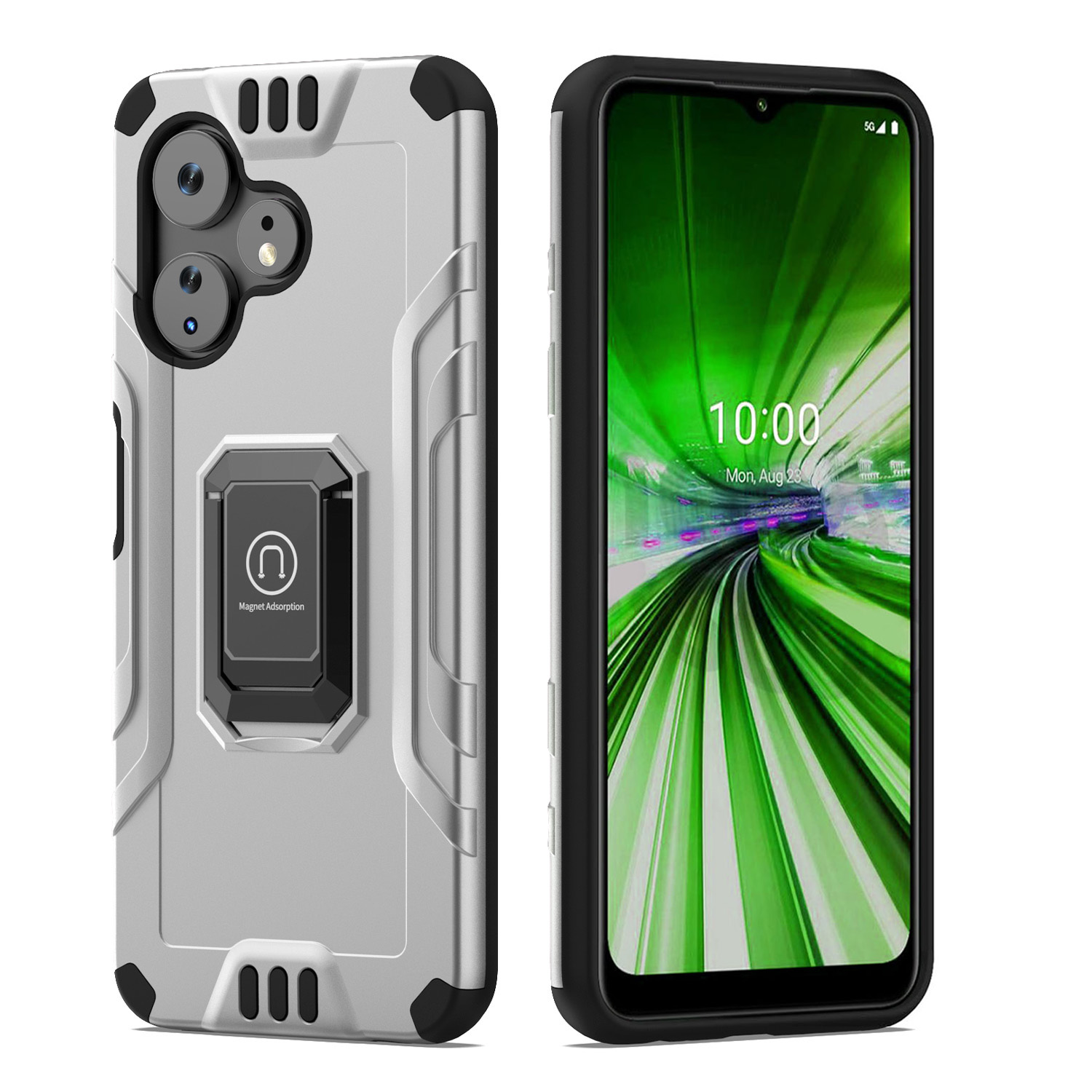 For Boost Celero 3 Plus 2024 (7.0") Hybrid Ring Kickstand Shockproof Case Cover - 第 34/41 張圖片