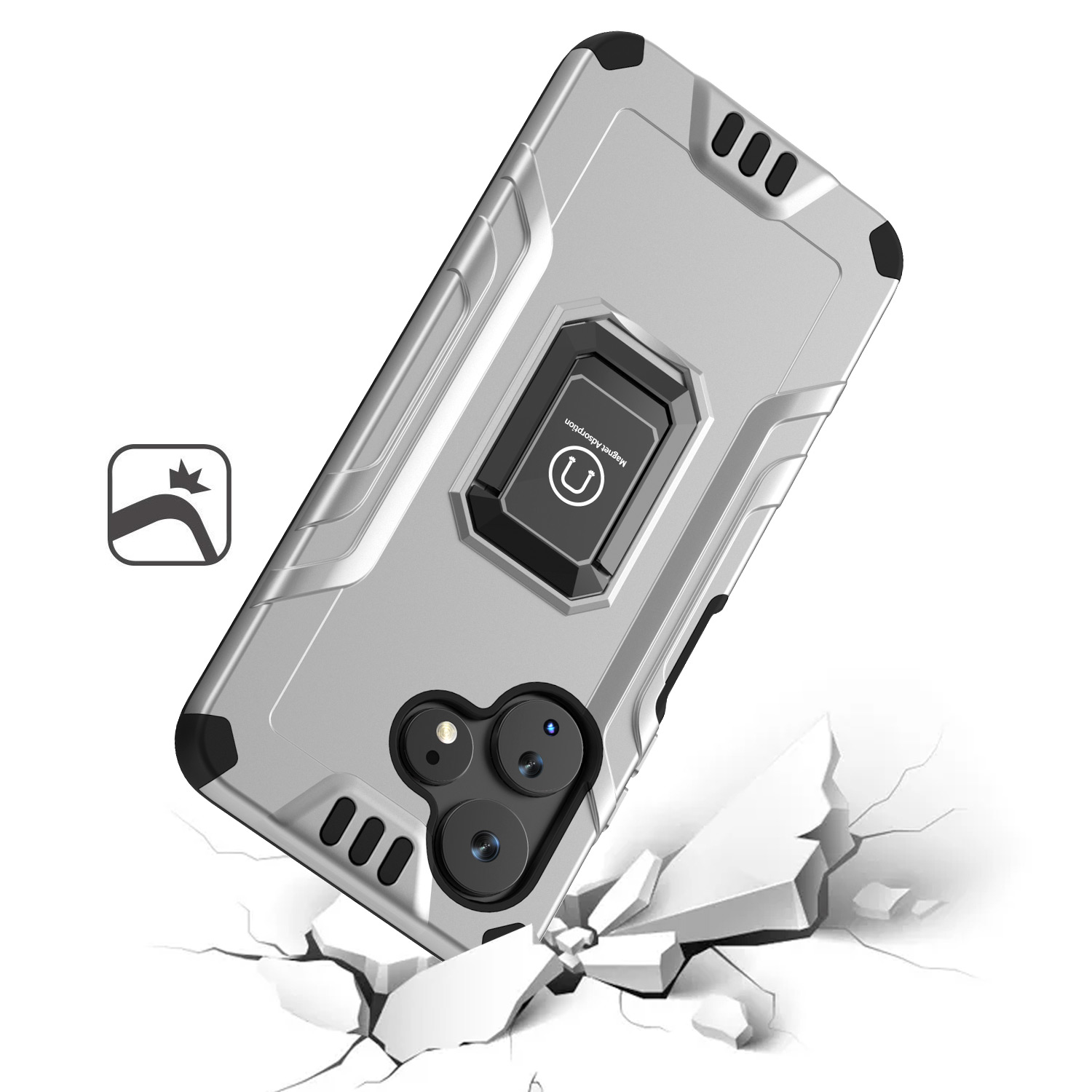 For Boost Celero 3 Plus 2024 (7.0") Hybrid Ring Kickstand Shockproof Case Cover - 第 36/41 張圖片